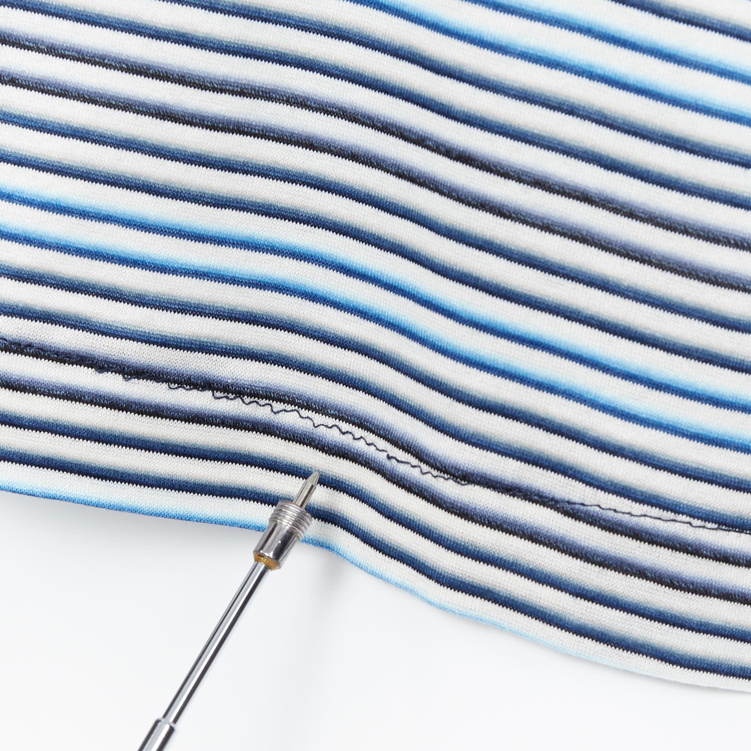 Men's LOUIS VUITTON cotton navy blue stripe embroidered crew short sleeve t-shirt M