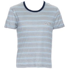 Louis Vuitton Navy Blue and White Horizontal Striped Polo T-Shirt S For  Sale at 1stDibs