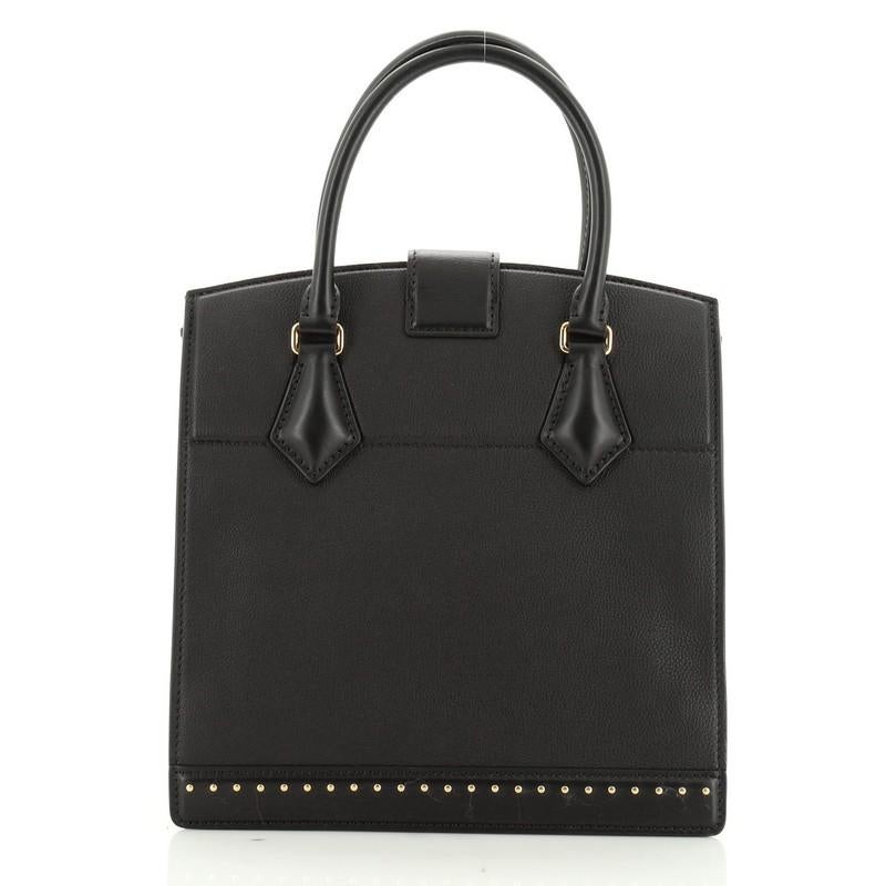 Black Louis Vuitton Cour Marly Handbag Leather with Studded Detail PM