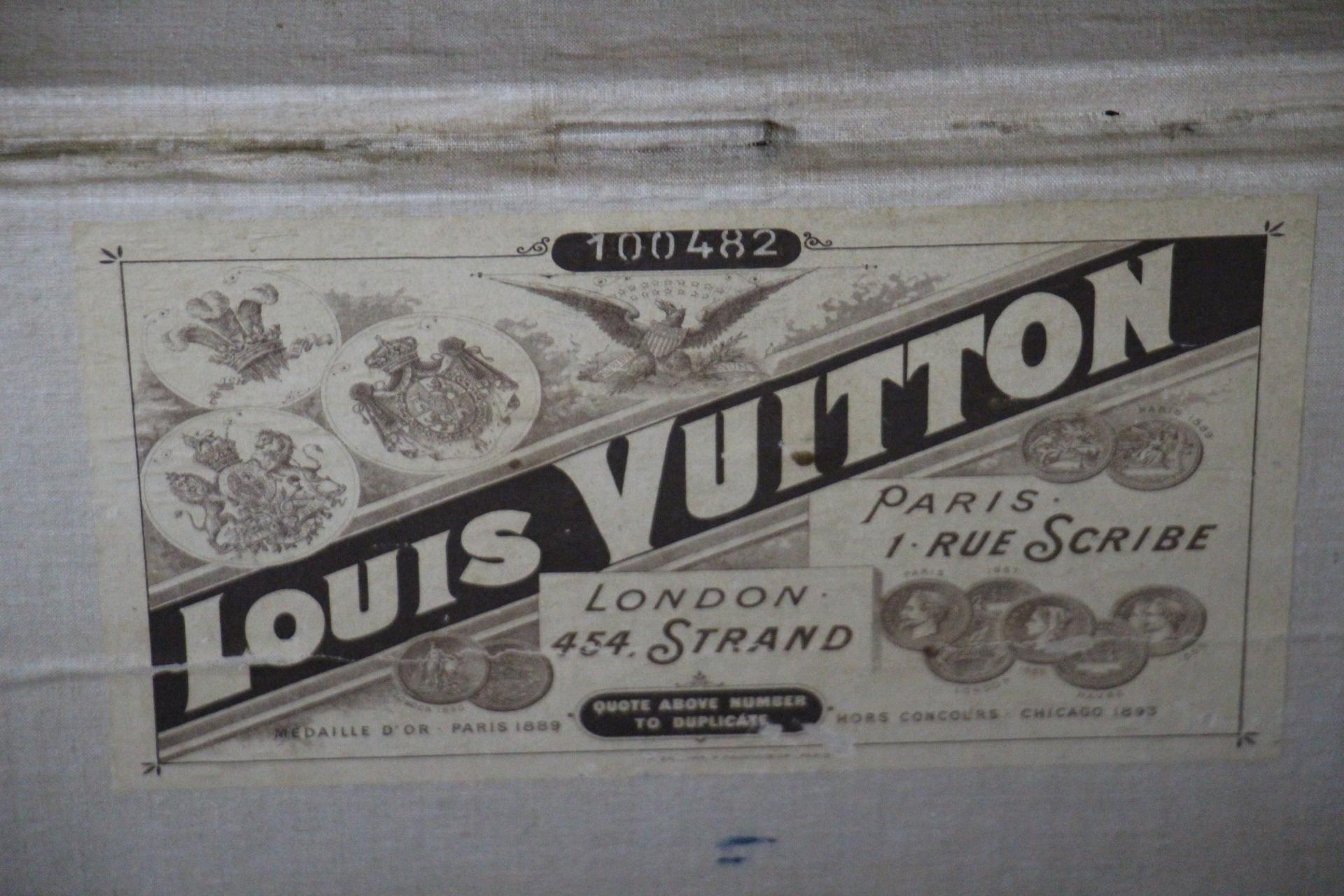 Louis Vuitton Courrier-Truhe aus Damier Canvas in Damier 90 cm, Vuitton Dampfer-Truhe im Angebot 11