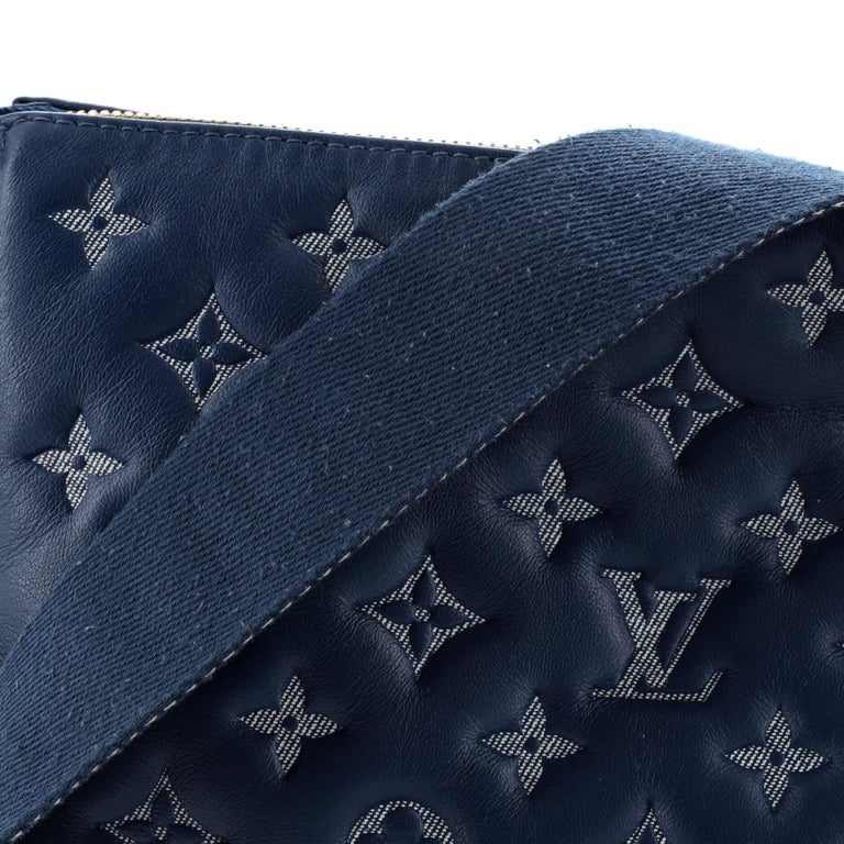 Louis Vuitton Coussin PM Denim Jacquard Navy Blue in Denim/Calfskin Leather  with Gold-tone - US