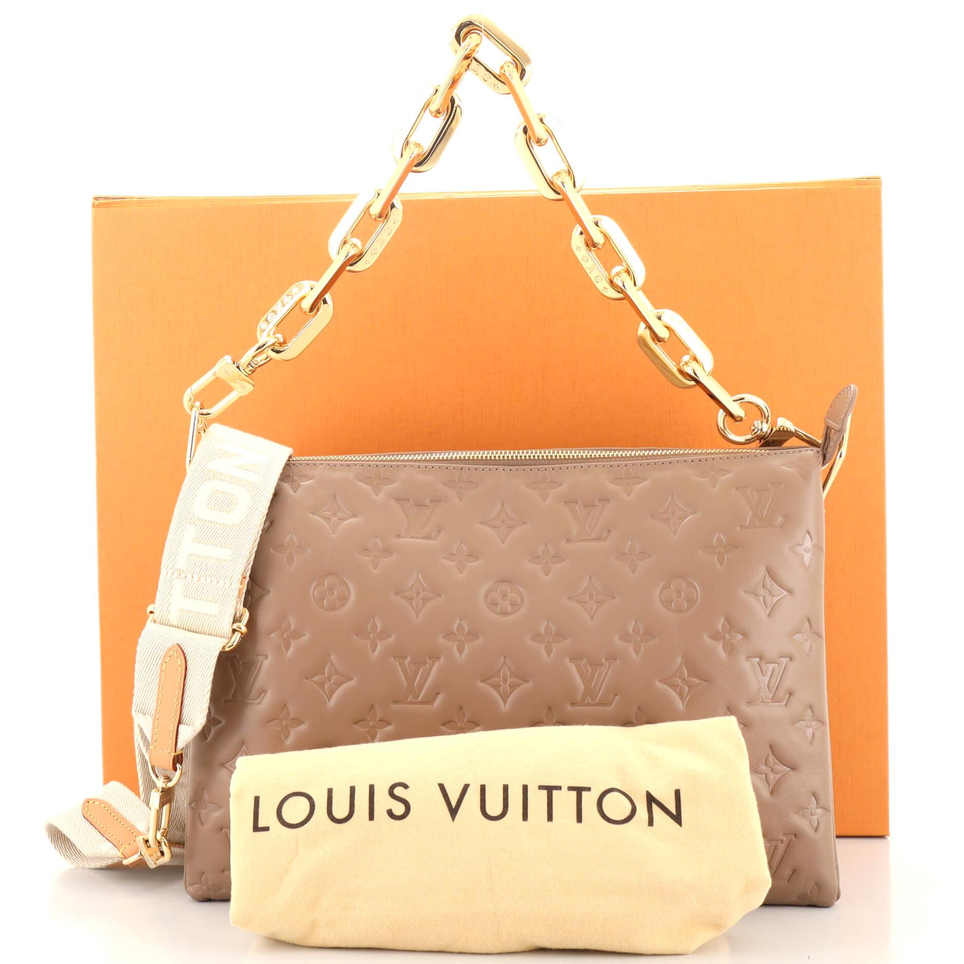 LOUIS VUITTON Coussin Monogram Embossed Pochette Crossbody Bag Rose Pi