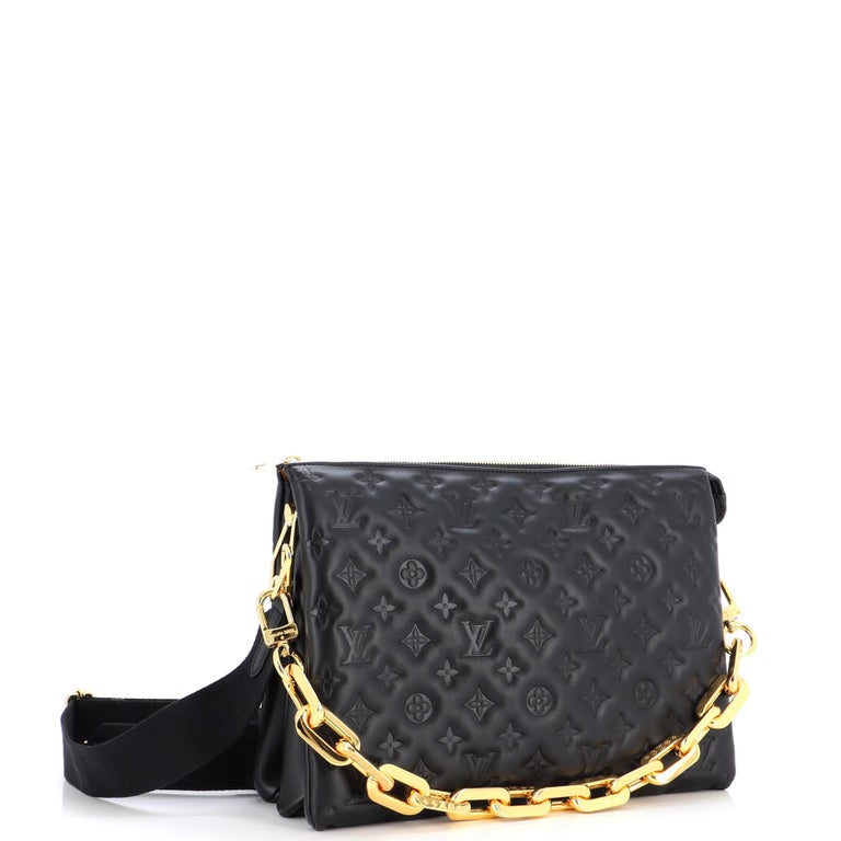 Louis Vuitton Black Embossed Monogram Lambskin Leather Coussin MM Crossbody  Bag For Sale at 1stDibs  louis vuitton black embossed crossbody, black  embossed louis vuitton crossbody, lv embossed crossbody