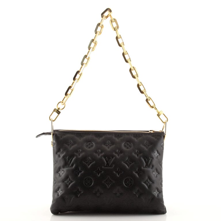 Louis Vuitton Monogram Embossed Coussin MM - Black Shoulder Bags