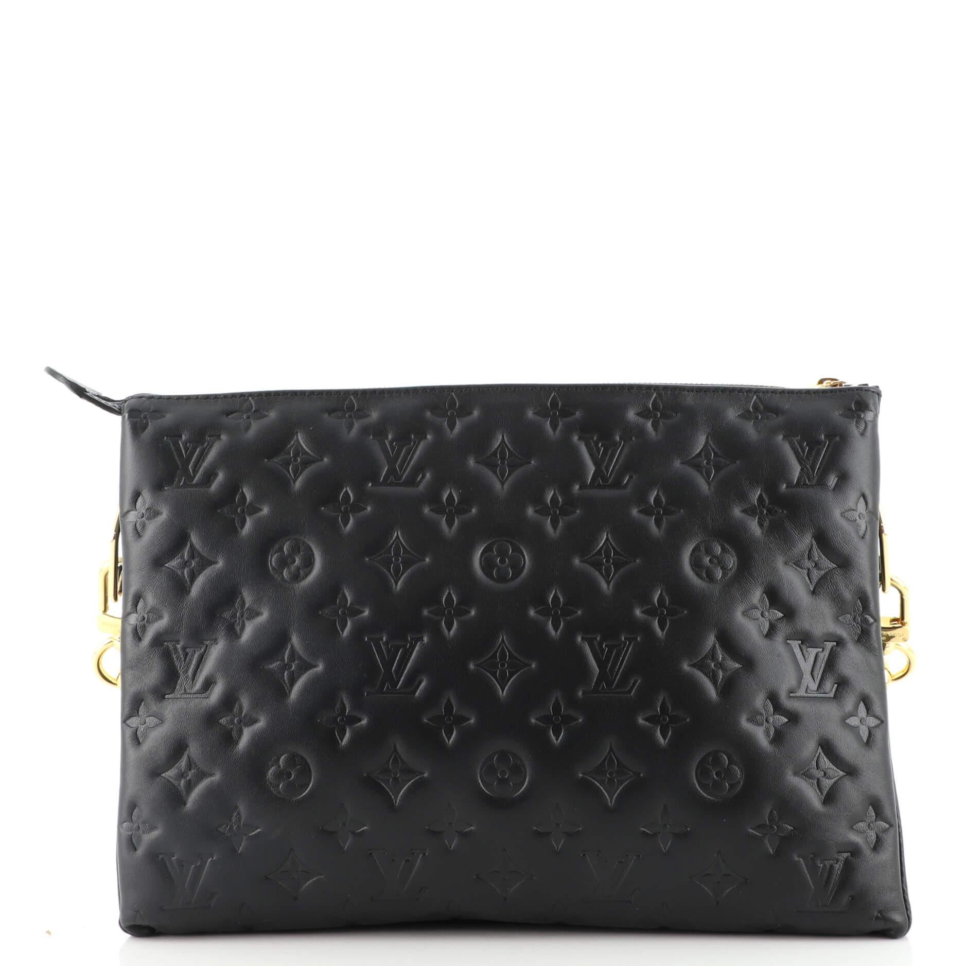 Black Louis Vuitton Coussin Bag Monogram Embossed Lambskin MM
