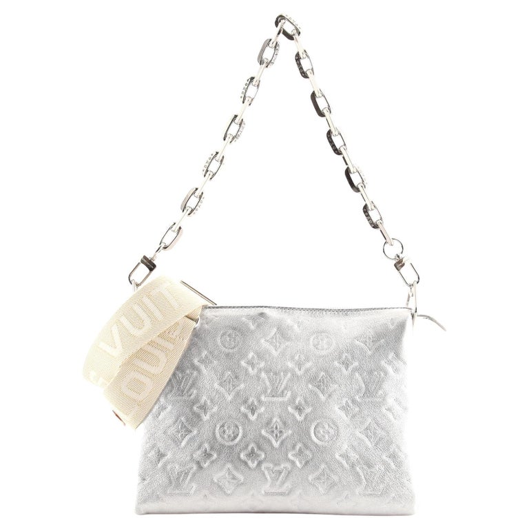 Louis Vuitton Monogram Embossed Coussin PM - White Shoulder Bags