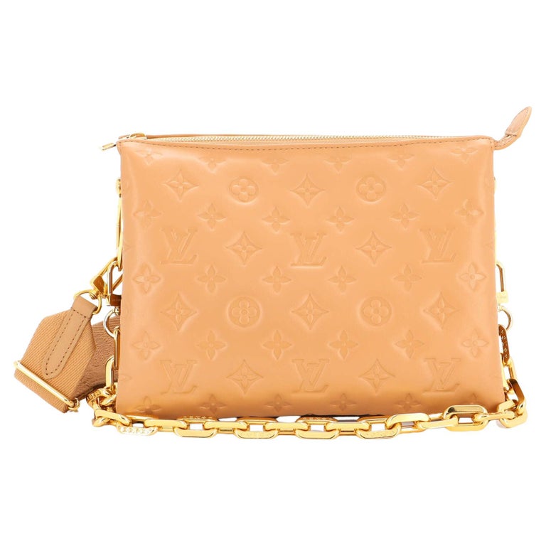 Louis Vuitton Coussin PM Gold Lambskin Embossed Monogram Bag