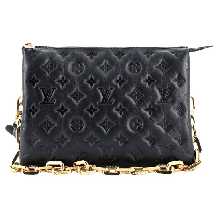 Louis Vuitton Gris/Black Monogram Embossed and Patent Leather