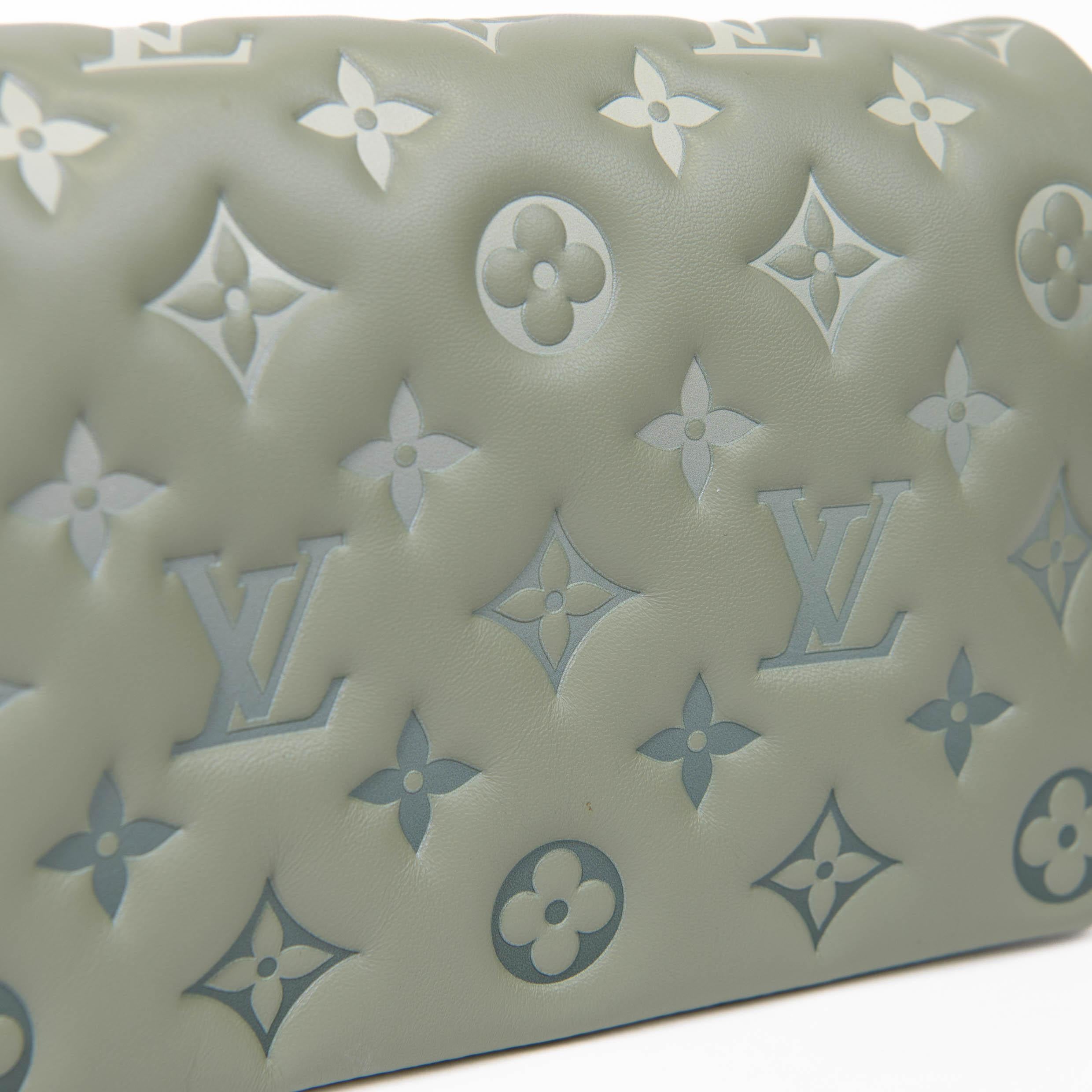 Louis Vuitton Coussin Grünes Lammleder Geprägtes Monogramm Pochette 2