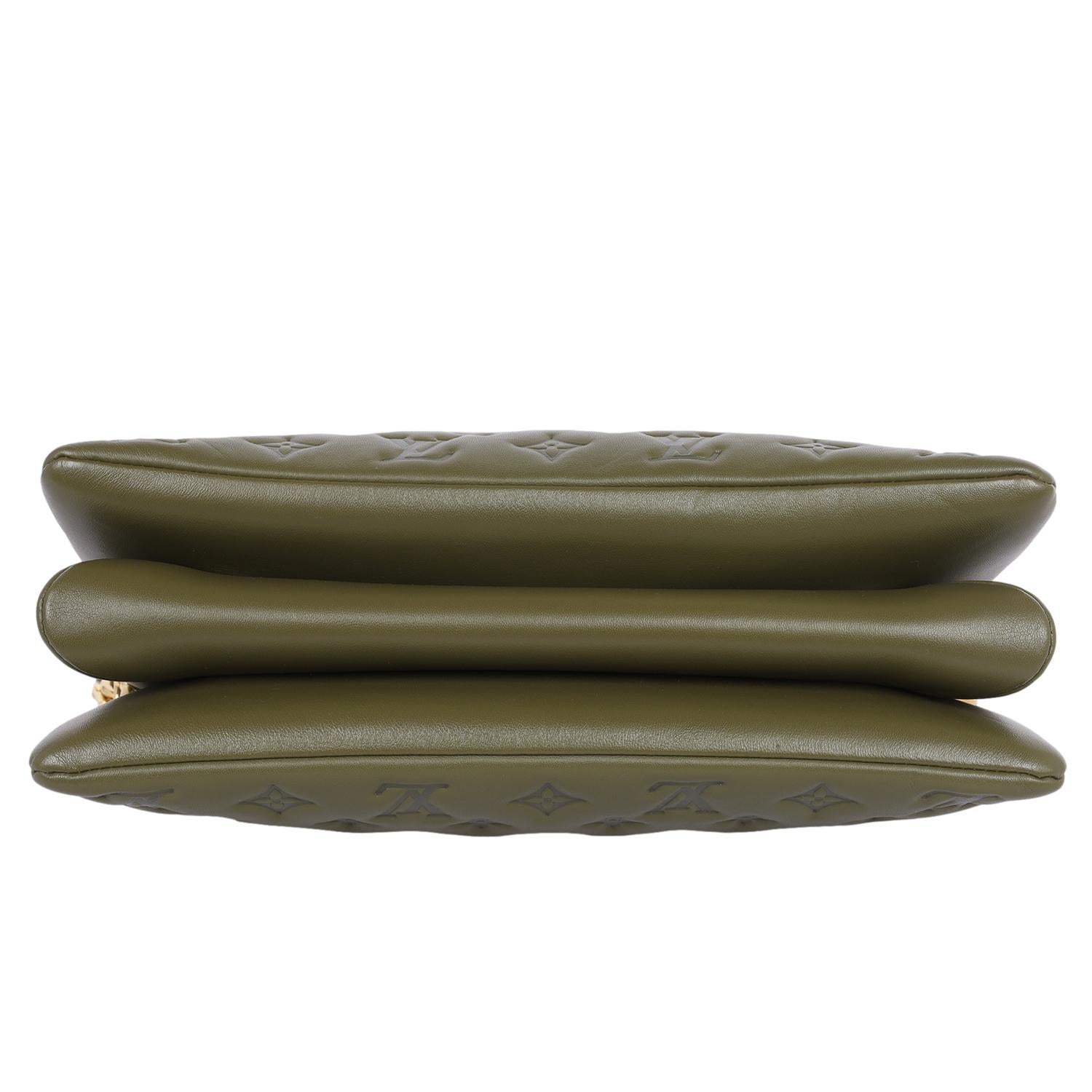 Louis Vuitton Coussin MM Monogram Embossed Khaki Green 5