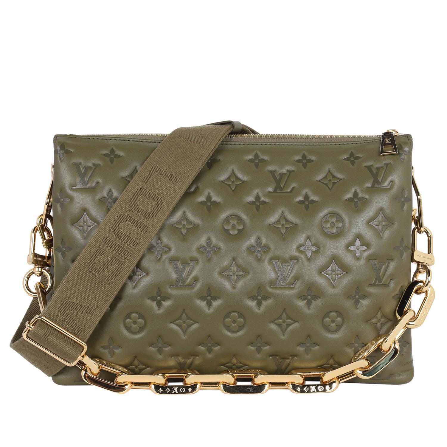 Louis Vuitton Coussin MM Monogram Embossed Khaki Green 2