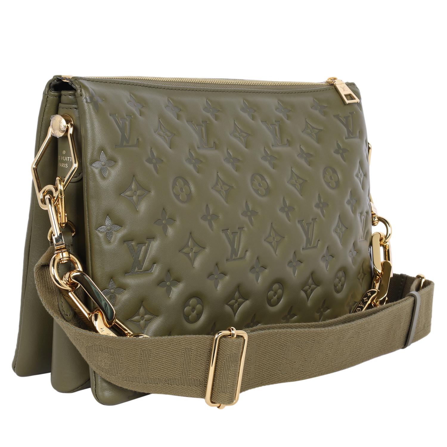 Louis Vuitton Coussin MM Monogram Embossed Khaki Green 3
