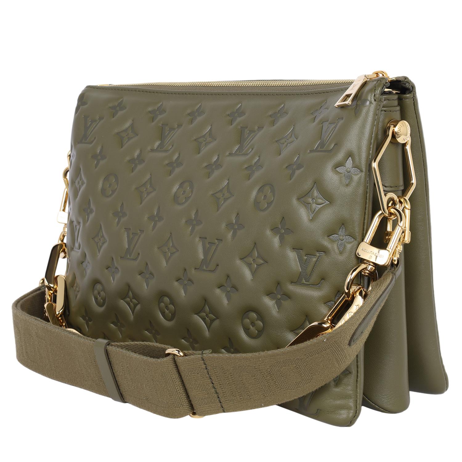 Louis Vuitton Coussin MM Monogram Embossed Khaki Green 4