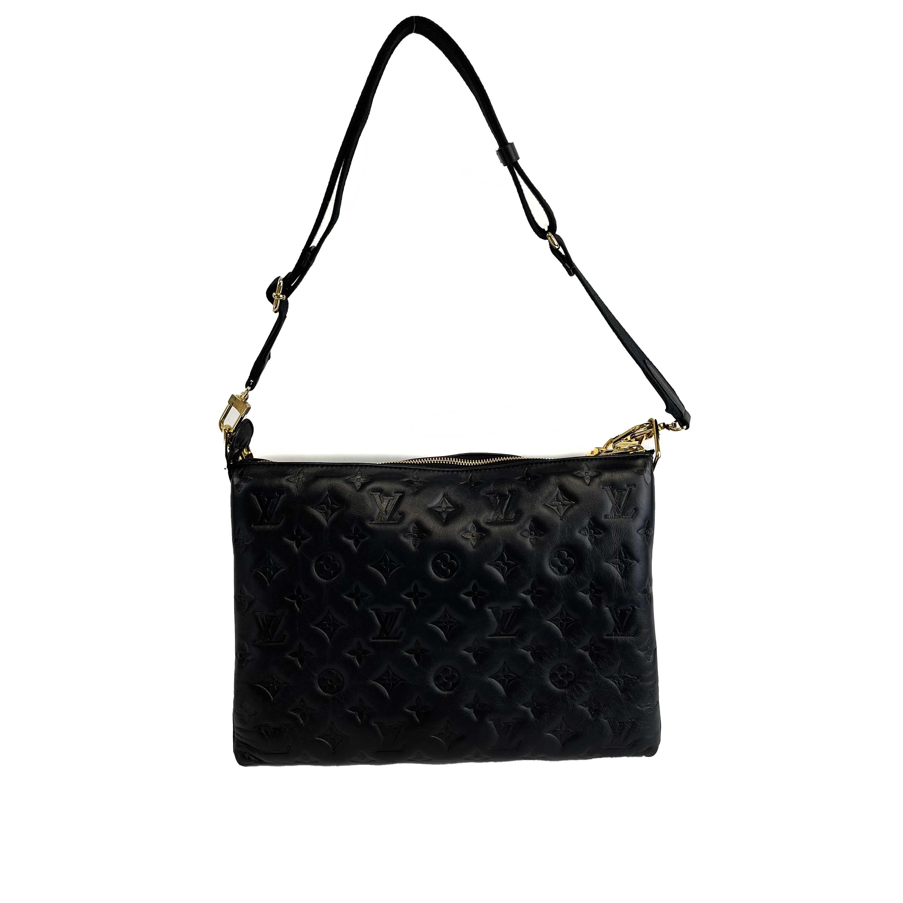 	Louis Vuitton - Coussin MM - Black Leather Shoulder Bag w/ 2 Straps FULL KIT 3