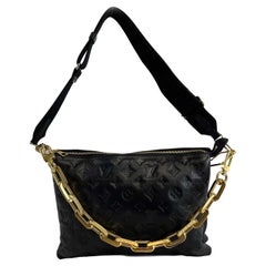 	Louis Vuitton - Coussin MM - Black Leather Shoulder Bag w/ 2 Straps FULL KIT