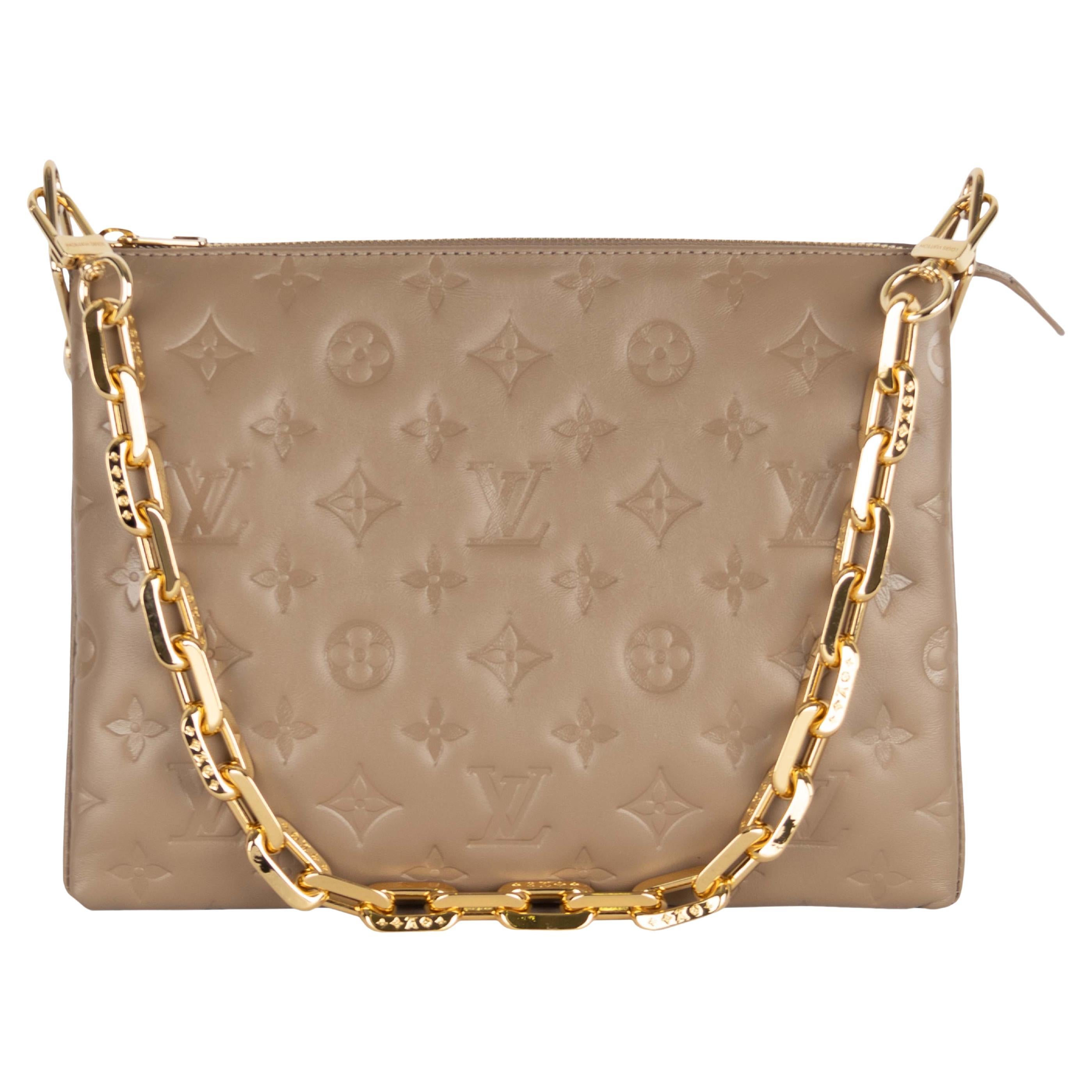 Louis Vuitton Taupe Monogram Embossed Puffy Lambskin Coussin PM - Handbag | Pre-owned & Certified | used Second Hand | Unisex