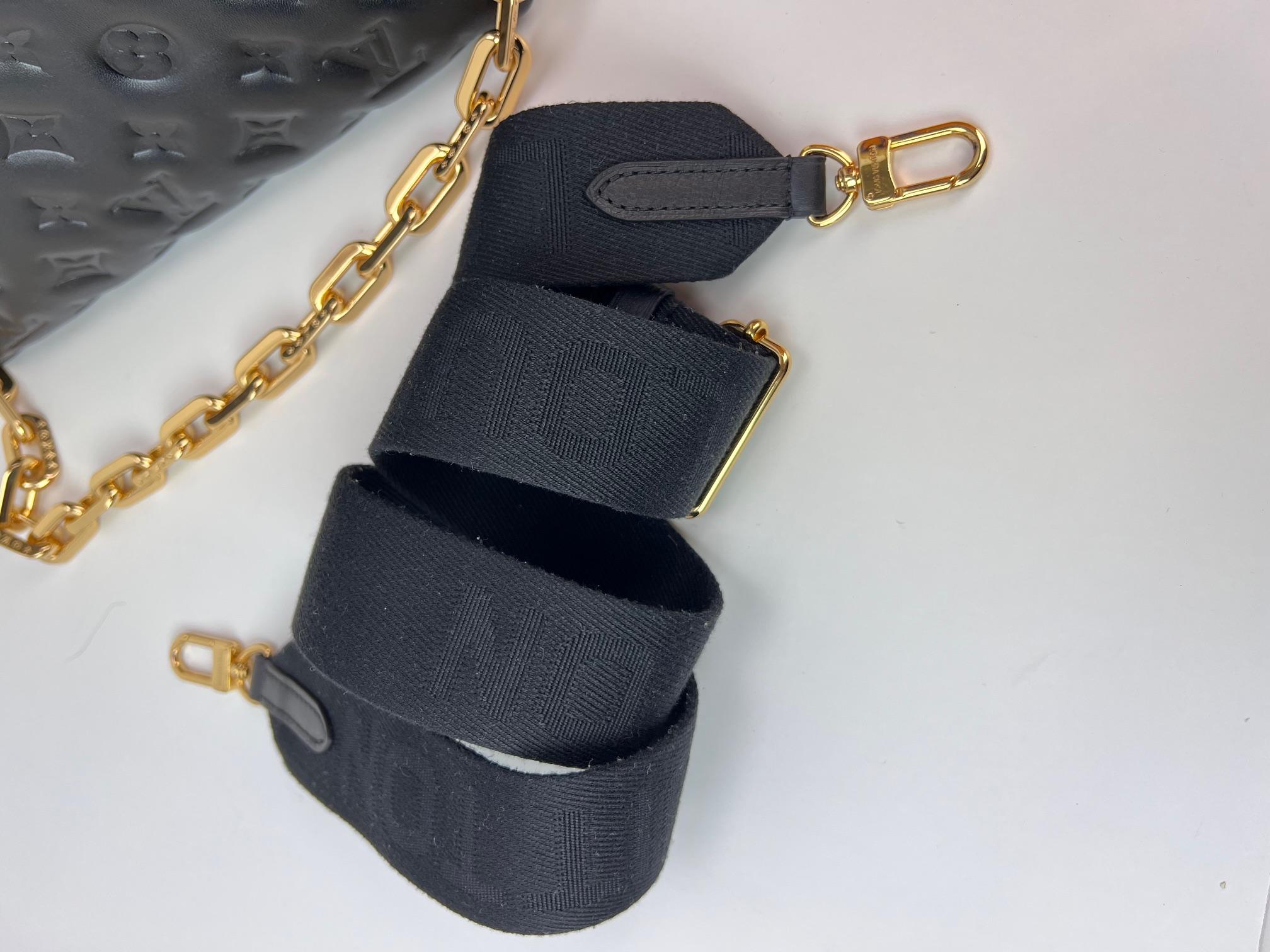 Louis Vuitton Coussin PM Black Lambskin Leather Shoulder Crossbody Bag 6