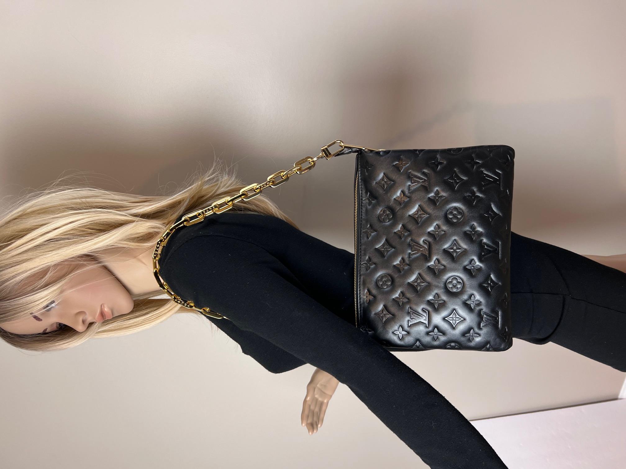 Louis Vuitton Coussin PM Black Lambskin Leather Shoulder Crossbody Bag 1