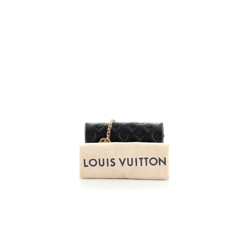 Shop Louis Vuitton MONOGRAM Pochette Coussin Monogram-embossed lambskin  Black by CHARIOTLONDON
