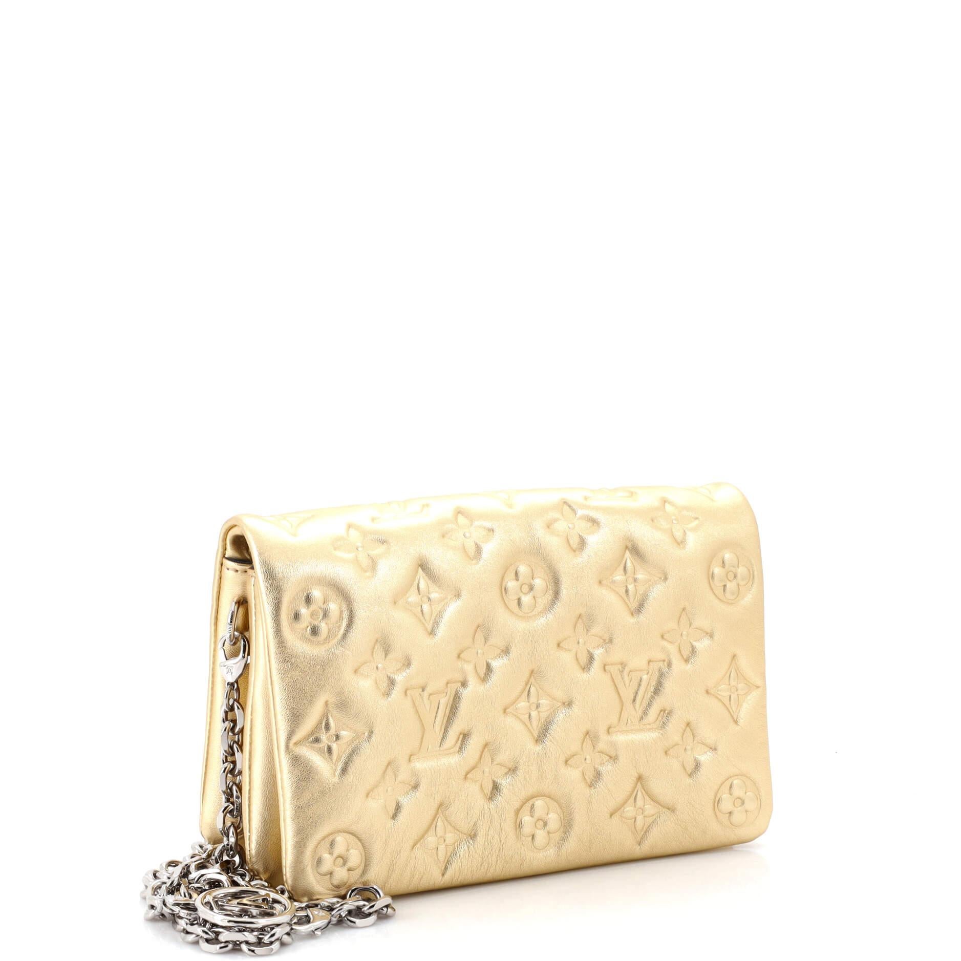 Louis Vuitton, Bags, Like New Louis Vuittonlambskin Embossed Pochette  Chain Bag