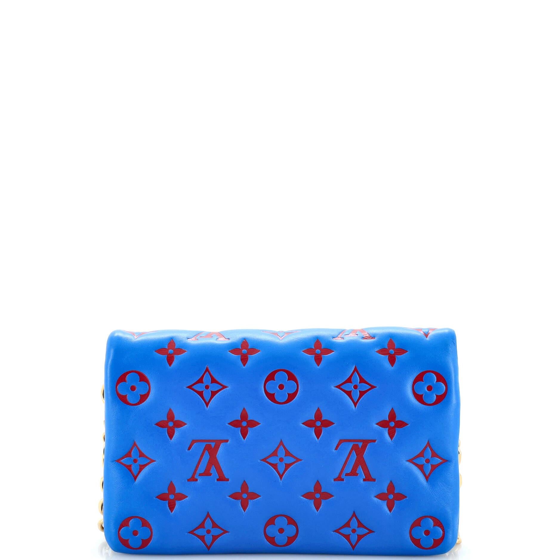 Louis Vuitton Coussin Pochette Monogram Embossed Lambskin In Good Condition For Sale In NY, NY