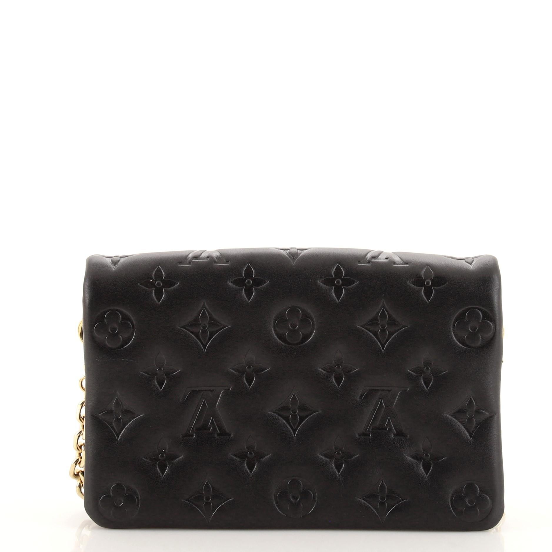 Black Louis Vuitton Coussin Pochette Monogram Embossed Lambskin