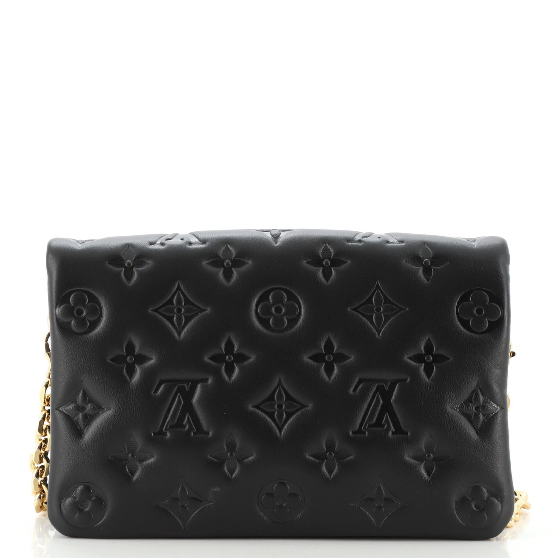 Louis Vuitton Coussin Pochette Monogram Embossed Lambskin In Good Condition In NY, NY