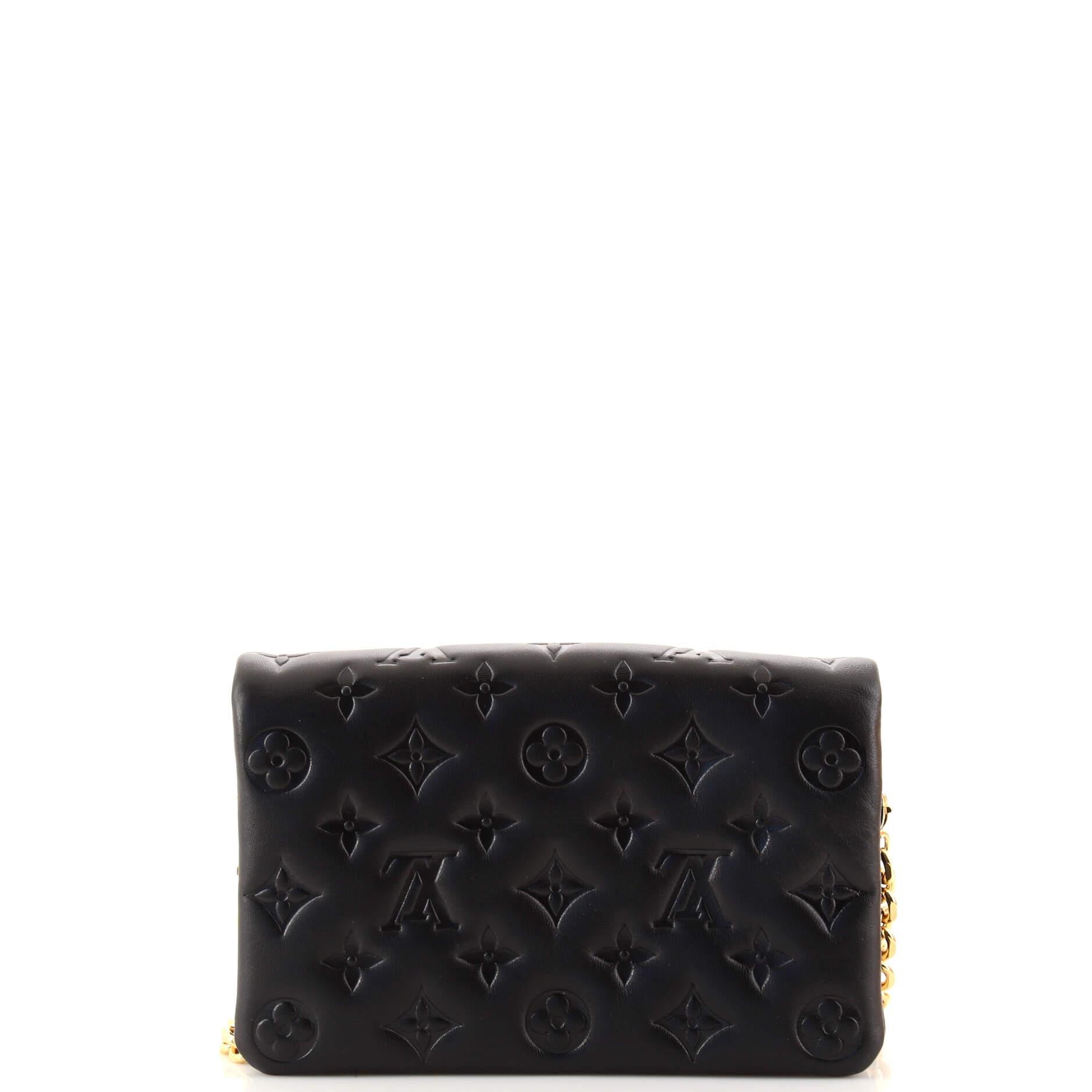 Black Louis Vuitton Coussin Pochette Monogram Embossed Lambskin