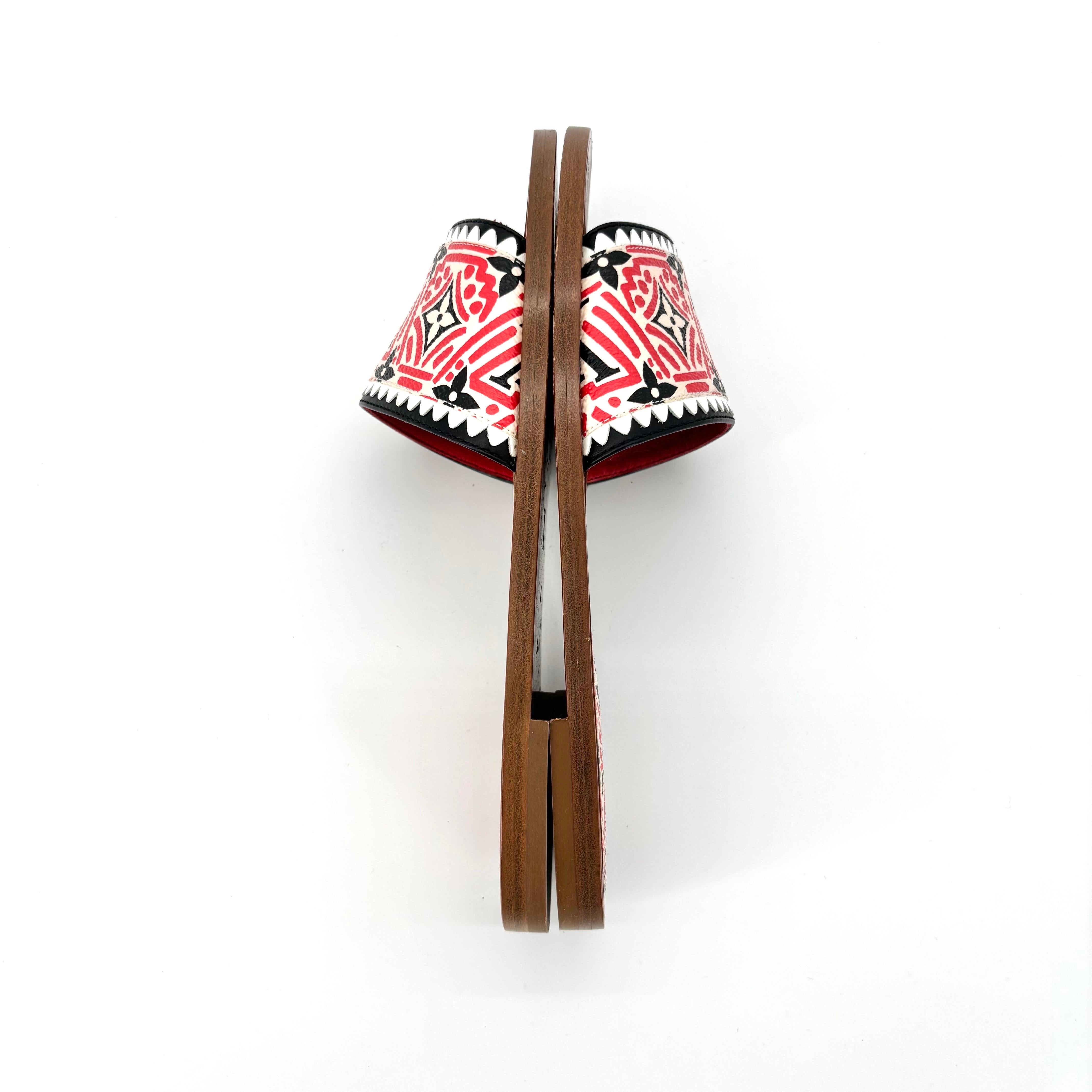 Louis Vuitton Crafty Lock It LV Monogram Slides Mules Flats Sandali 36 In condizioni ottime in vendita a Mechanicsville, VA