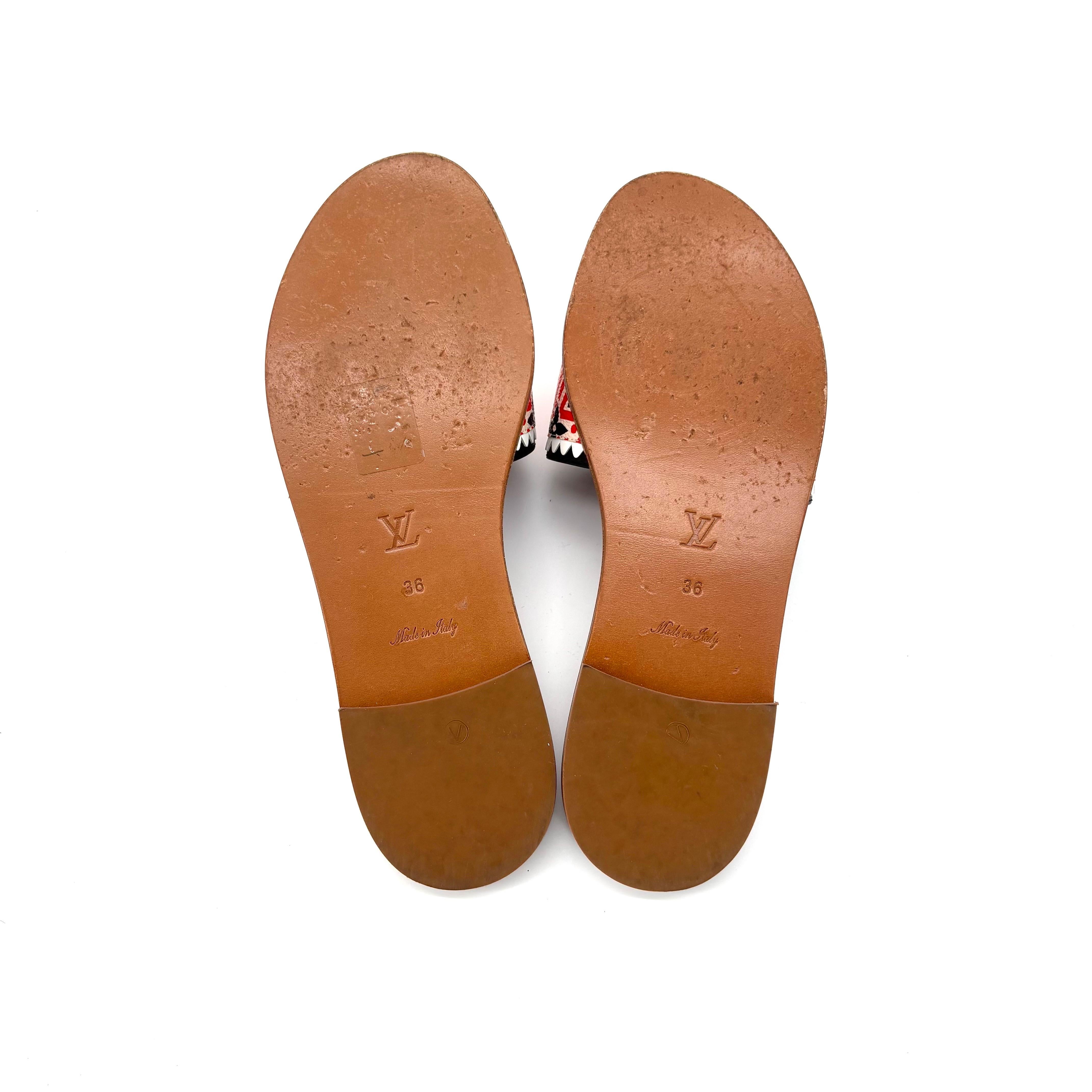 Louis Vuitton Crafty Lock It LV Monogram Slides Mules Flats Sandali 36 in vendita 1