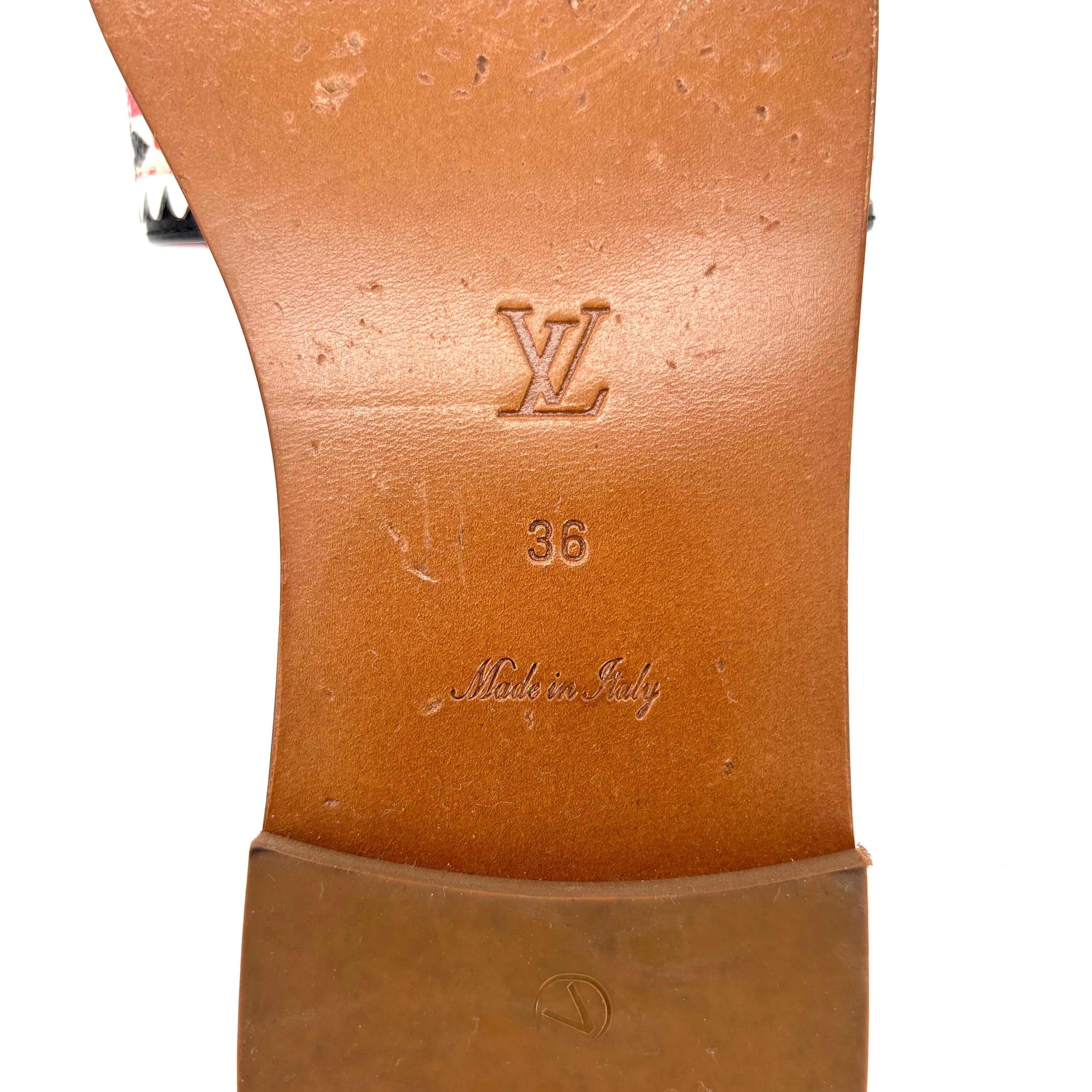 Louis Vuitton Crafty Lock It LV Monogram Slides Mules Flats Sandali 36 in vendita 2