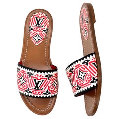 Louis Vuitton Crafty Lock It LV Monogram Slides Mules Flats Sandals 36 Louis Vuitton Crafty Lock It LV Monogram Slides Mules Flats Sandals 36