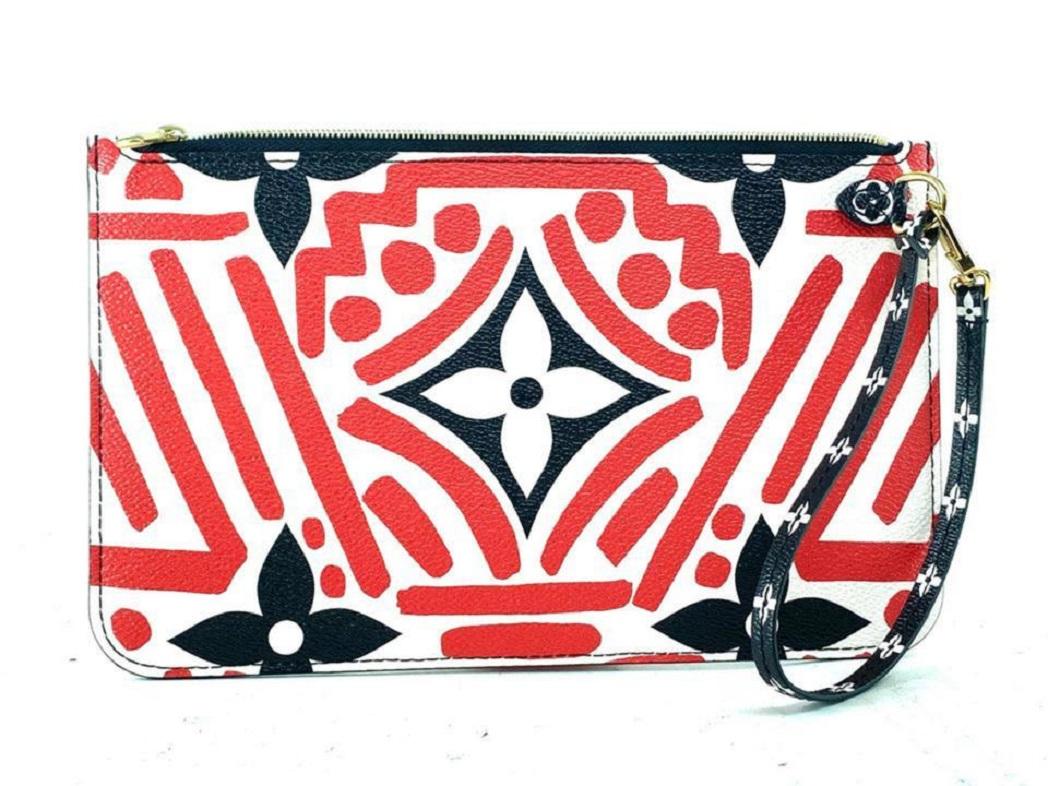 Louis Vuitton - Pochette artisanale rouge Neverfull GM ou MM tribal, édition limitée africaine en vente 4