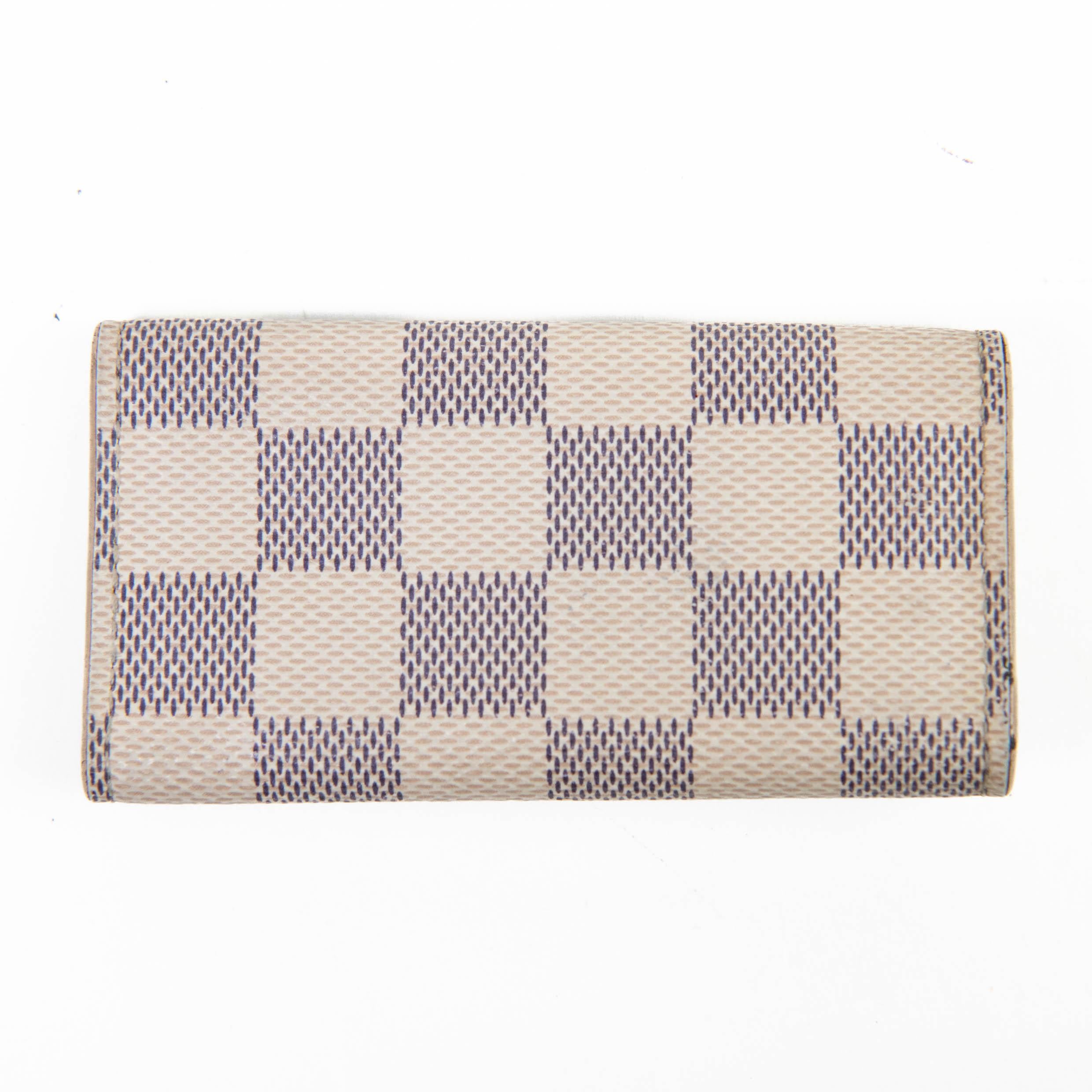 White Louis Vuitton Cream and Blue Damier Azur Canvas Multicles 6 Key Holder For Sale