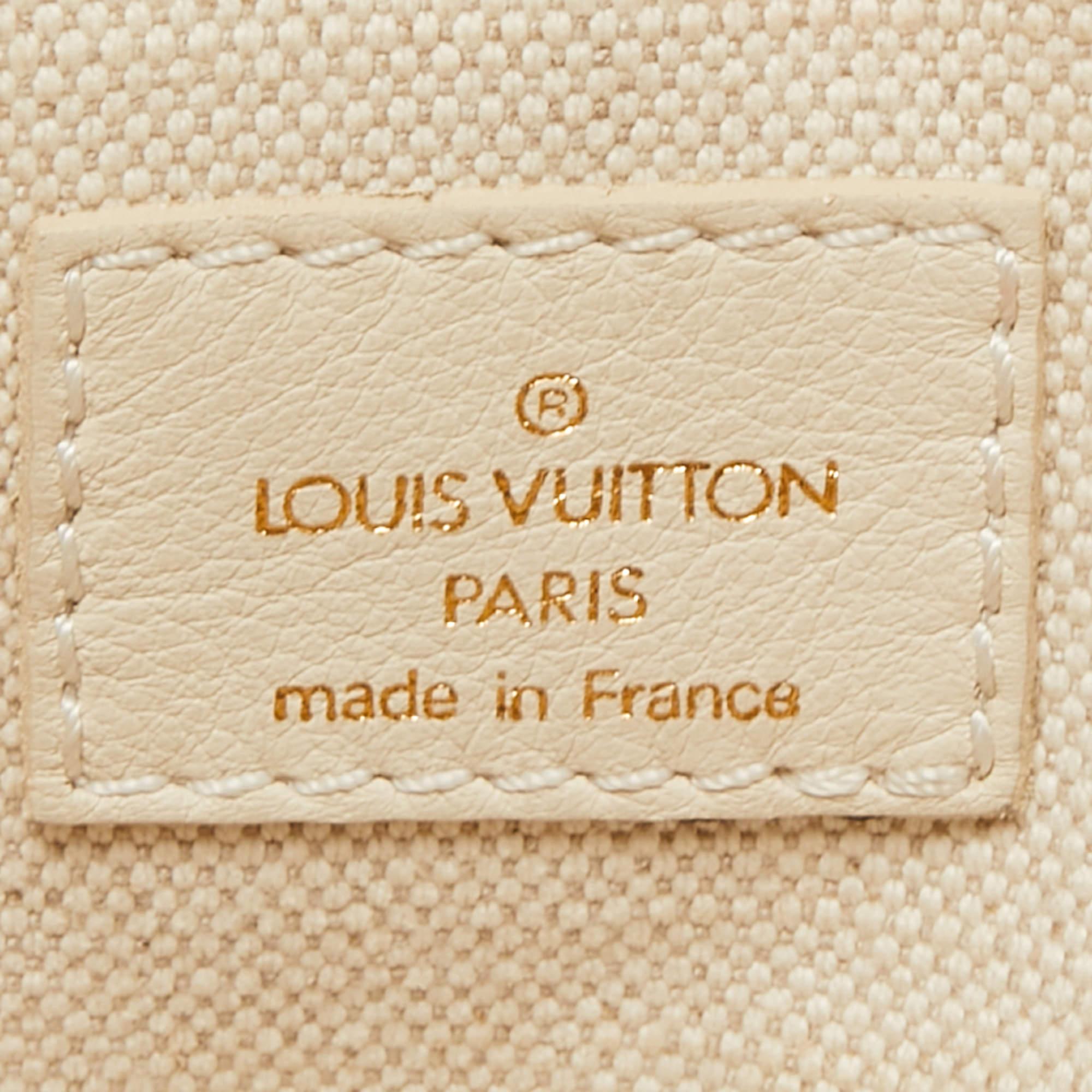 Louis Vuitton Cream Canvas Polka Dot Panama Bowly Bag 2