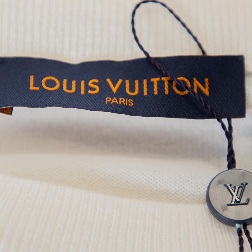 Louis Vuitton Cream Cashmere Plain Rainbow Crewneck T Shirt M In New Condition In Dubai, Al Qouz 2