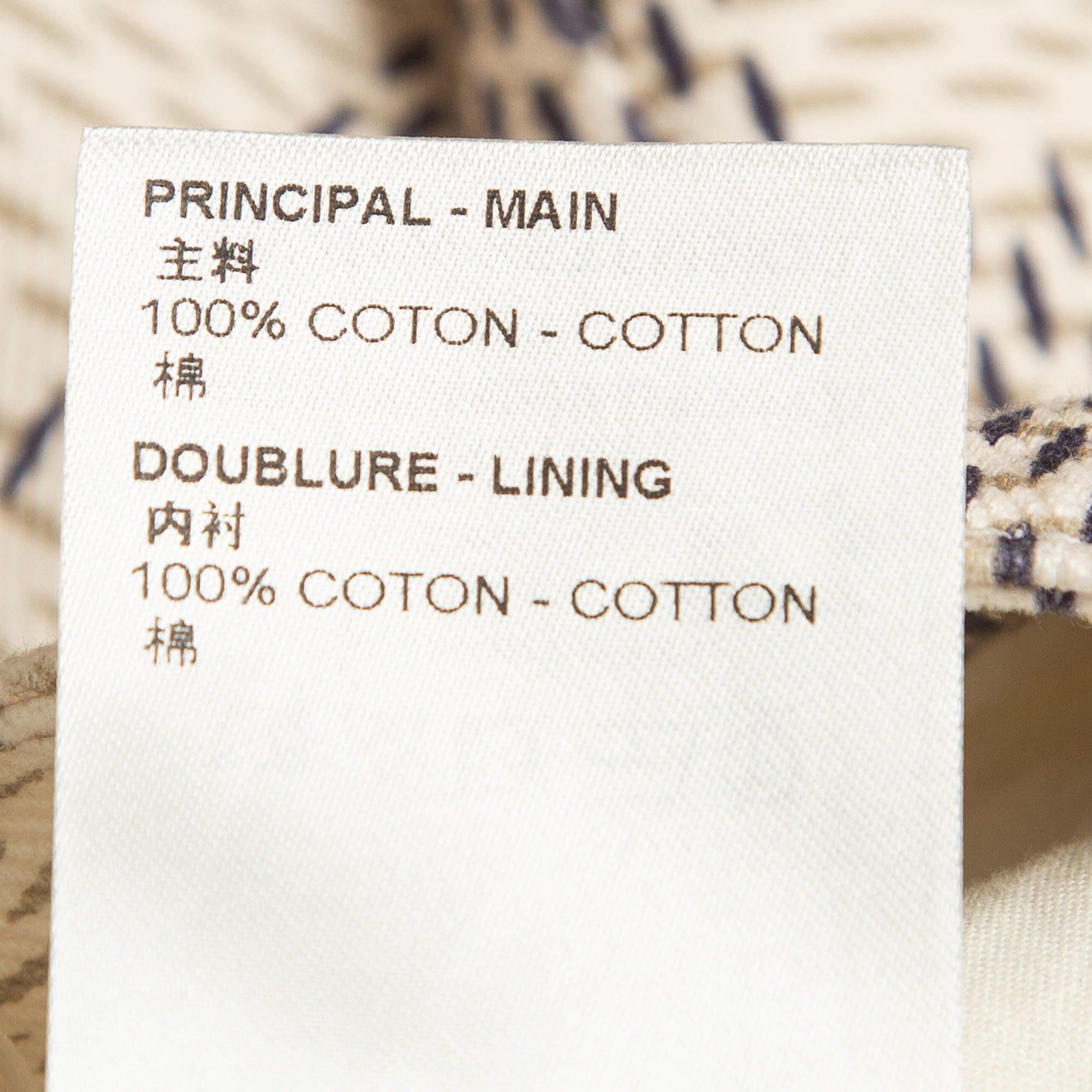 Beige Louis Vuitton Cream Damier Azur Print Denim Mini Skirt M