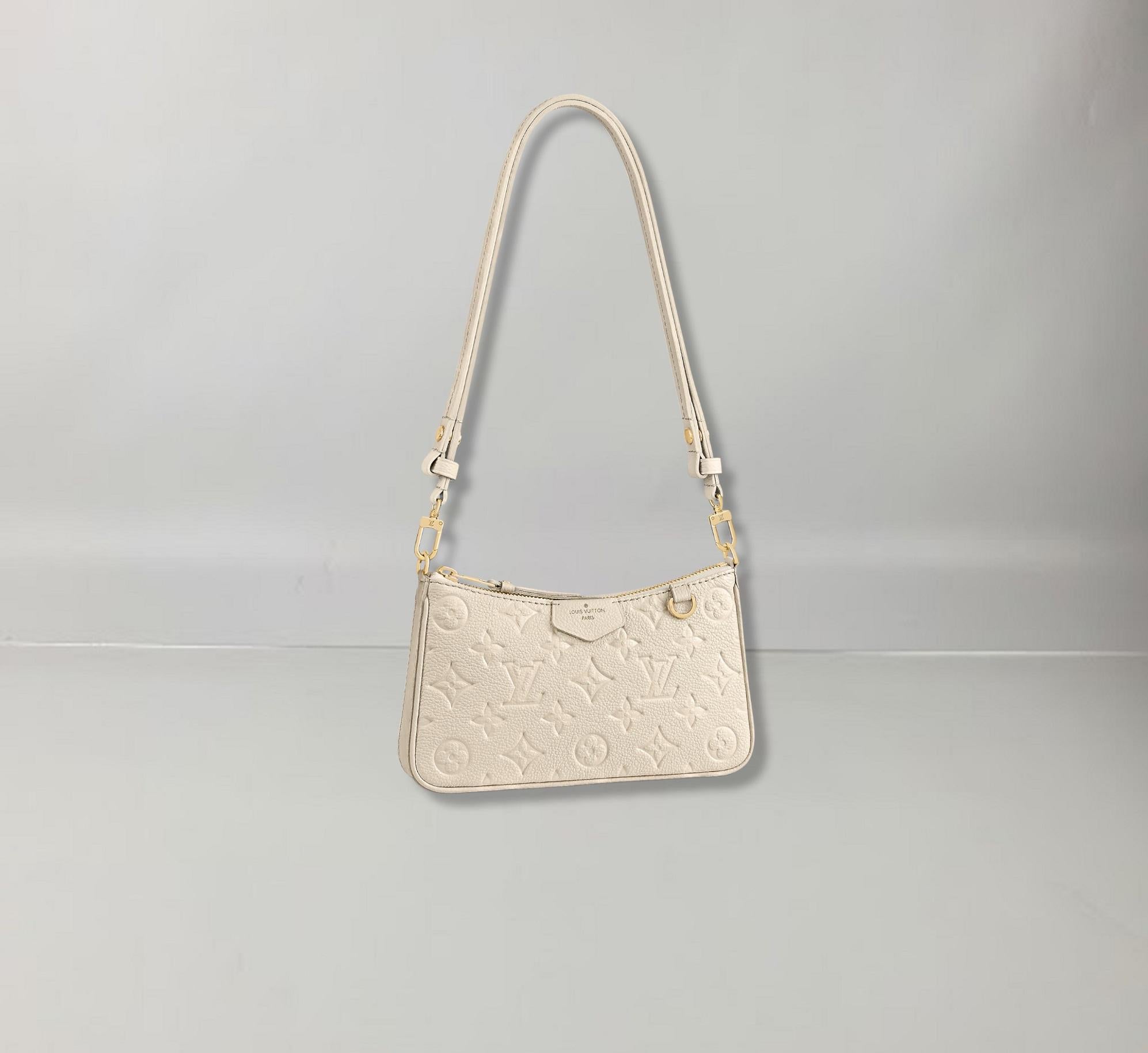Louis Vuitton Cream Monogram Leather Empreinte Easy Pouch on Strap  Crossbody at 1stDibs