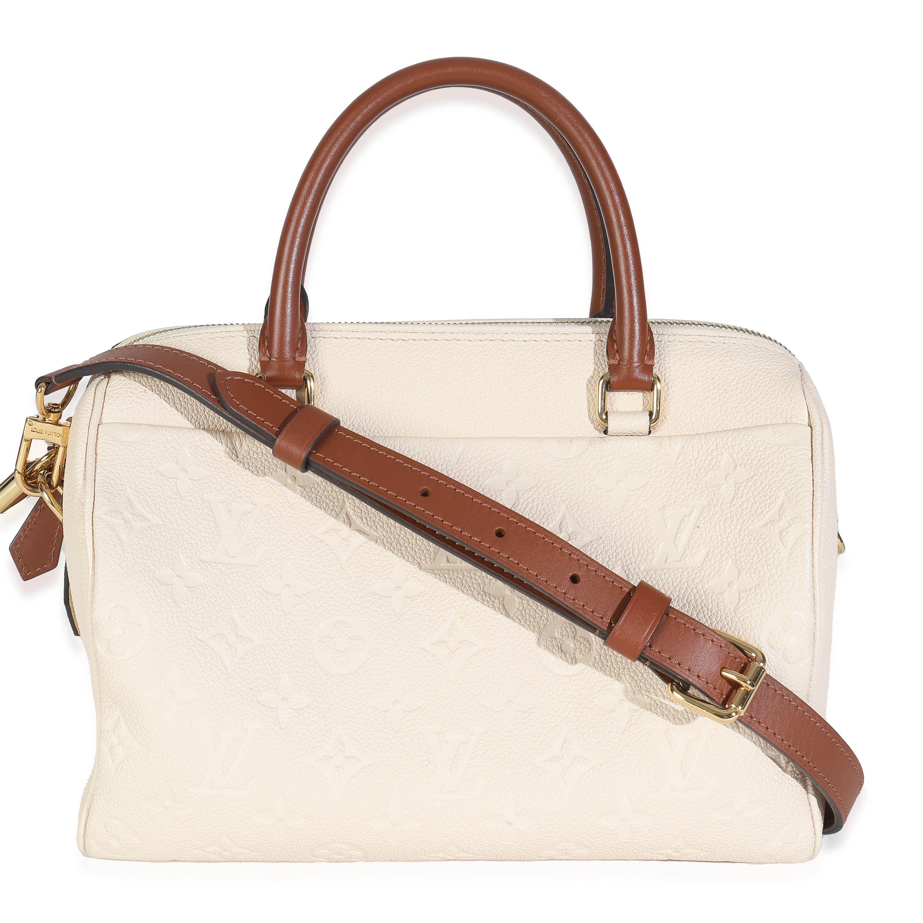 Titolo dell'elenco: Louis Vuitton Crema Empreinte Caramello Pelle di vitello Speedy Bandouliere 25 NM
SKU: 147804
MSRP: 2610.00 USD
Condizioni: Usato 
Descrizione delle condizioni: Originariamente chiamata 