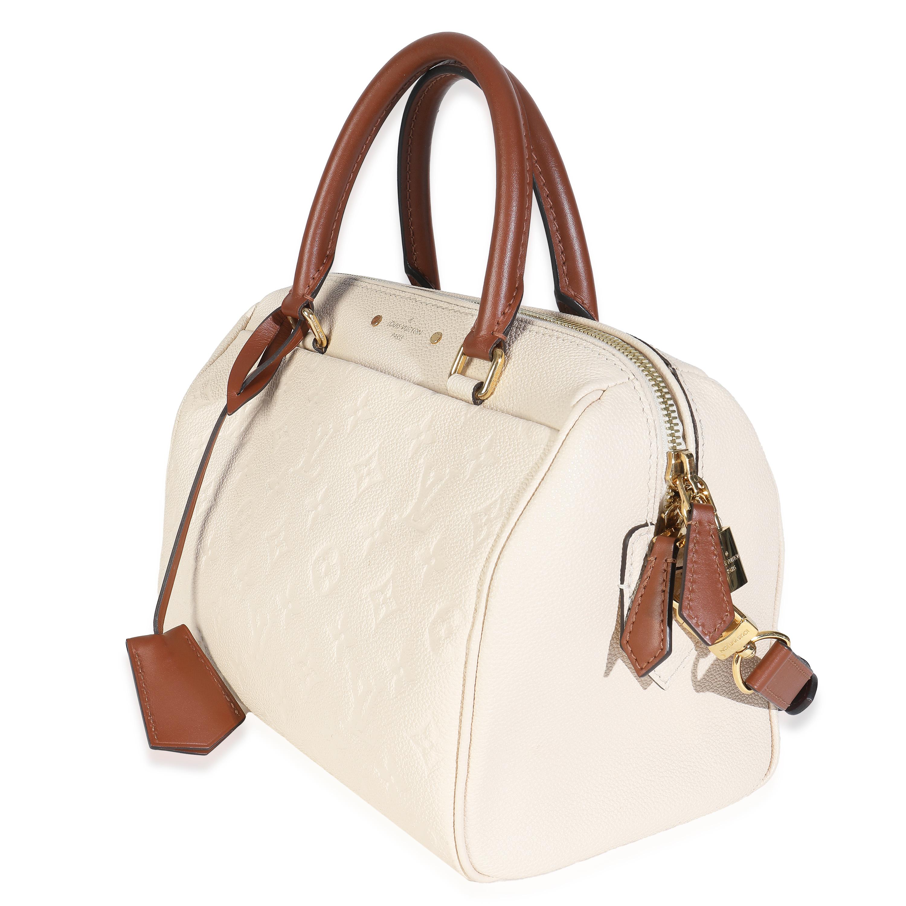 Louis Vuitton Crema Empreinte Caramello Pelle di vitello Speedy Bandouliere 25 NM In condizioni buone in vendita a New York, NY