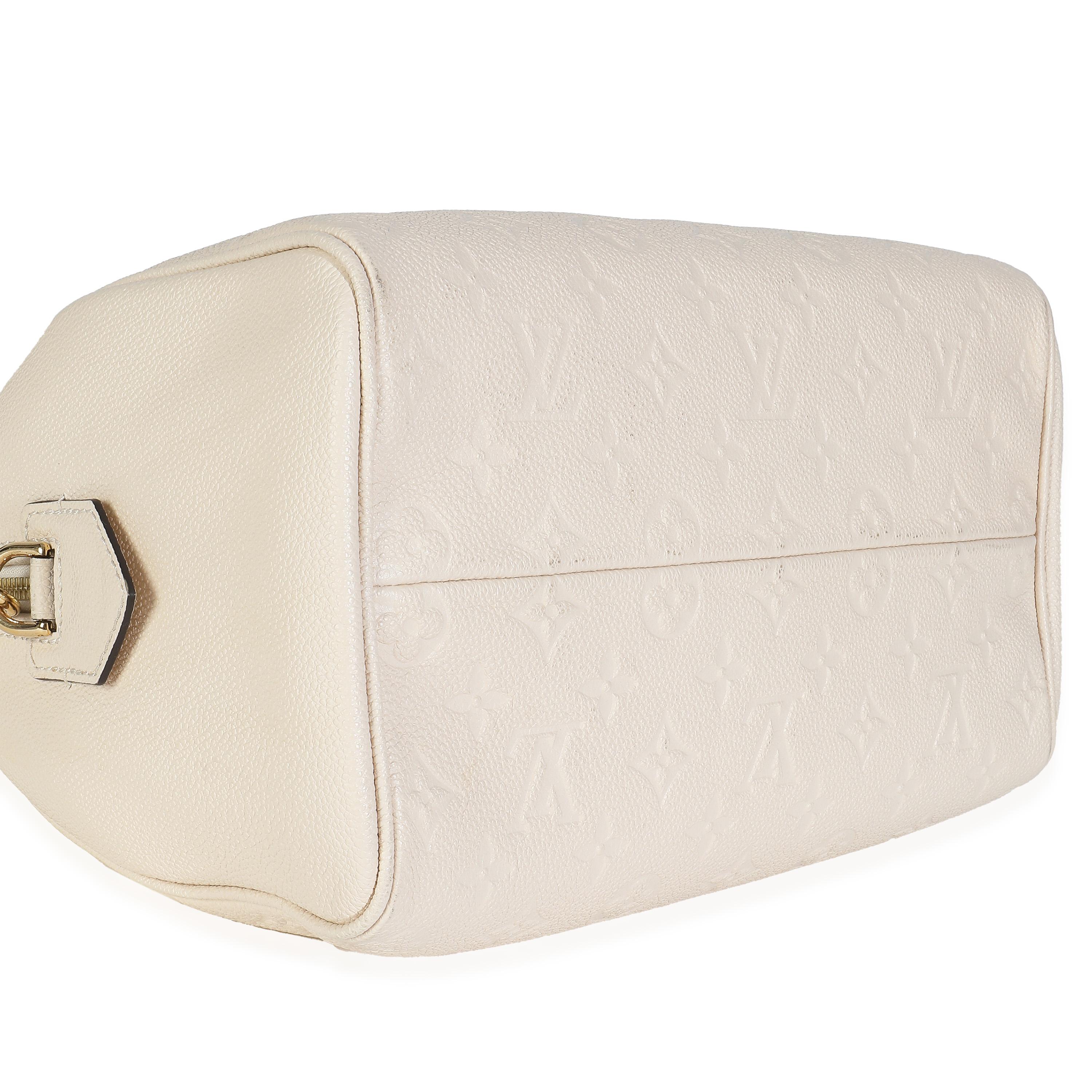 da uomo o donna Louis Vuitton Crema Empreinte Caramello Pelle di vitello Speedy Bandouliere 25 NM in vendita