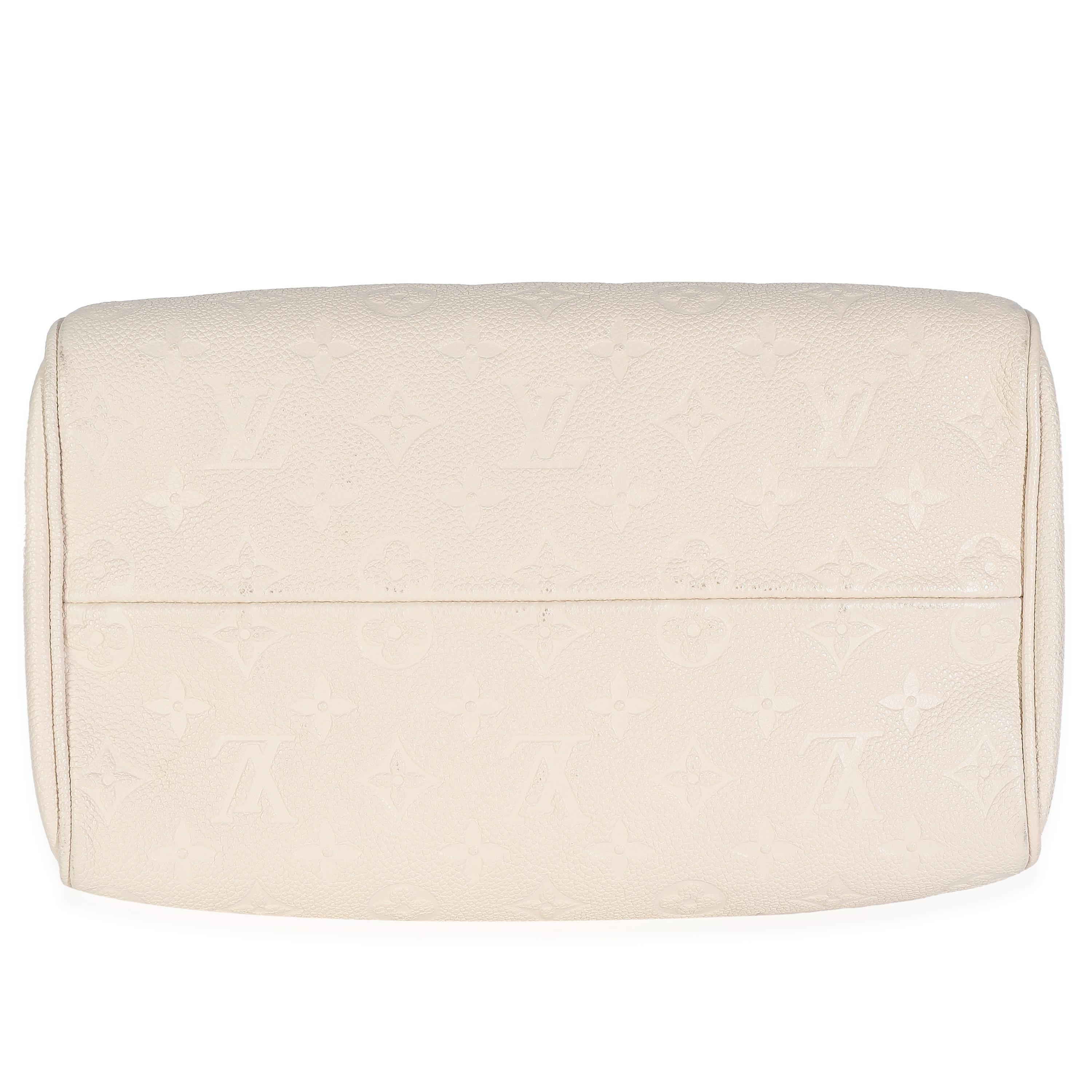 Louis Vuitton Crema Empreinte Caramello Pelle di vitello Speedy Bandouliere 25 NM in vendita 3