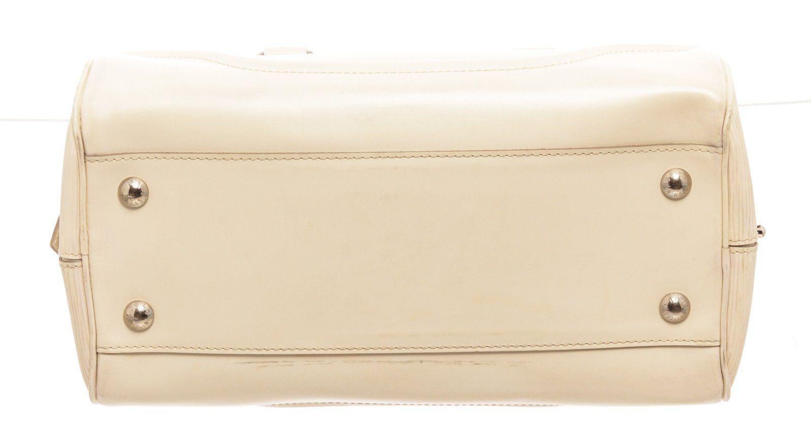 Louis Vuitton Epi Bowling Montaigne PM Handtasche mit epi-Leder in Creme im Zustand „Gut“ im Angebot in Irvine, CA