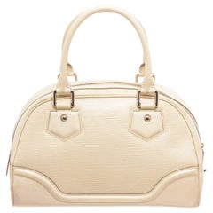 Louis Vuitton Epi Bowling Montaigne PM Handtasche mit epi-Leder in Creme