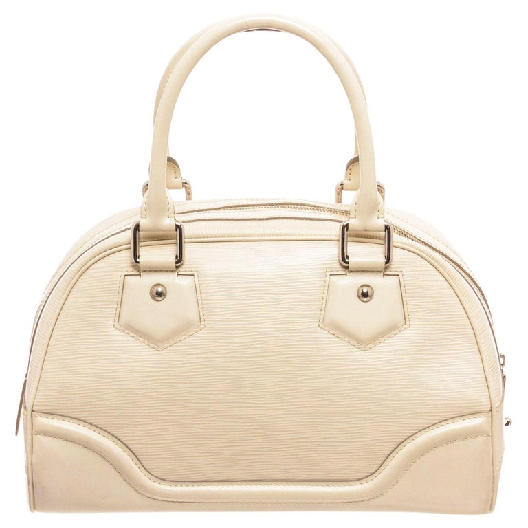 Louis Vuitton Cream Epi Bowling Montaigne PM Handbag with material epi  leather For Sale at 1stDibs