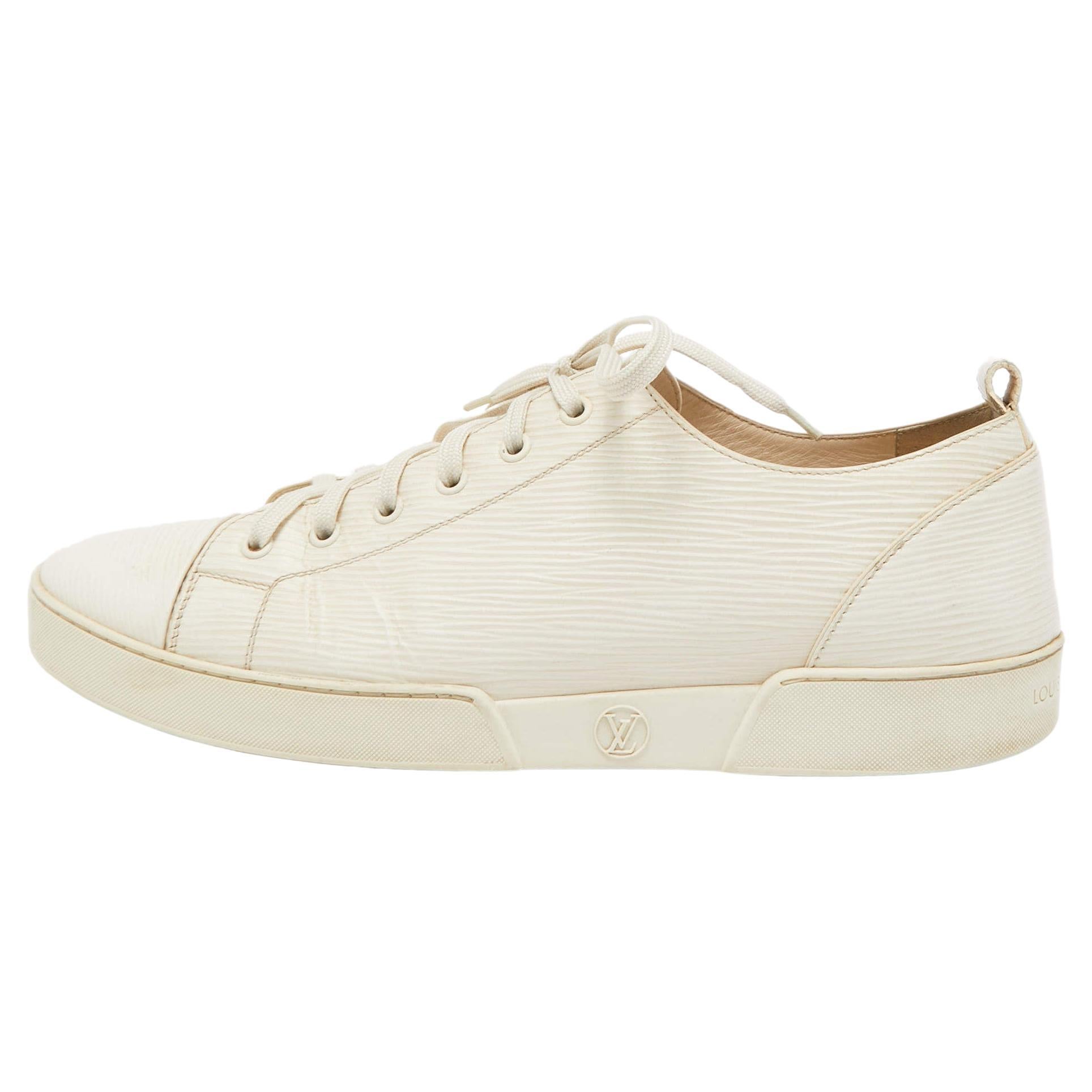 Louis Vuitton Cream Epi Leather Match Up Sneakers Size 43