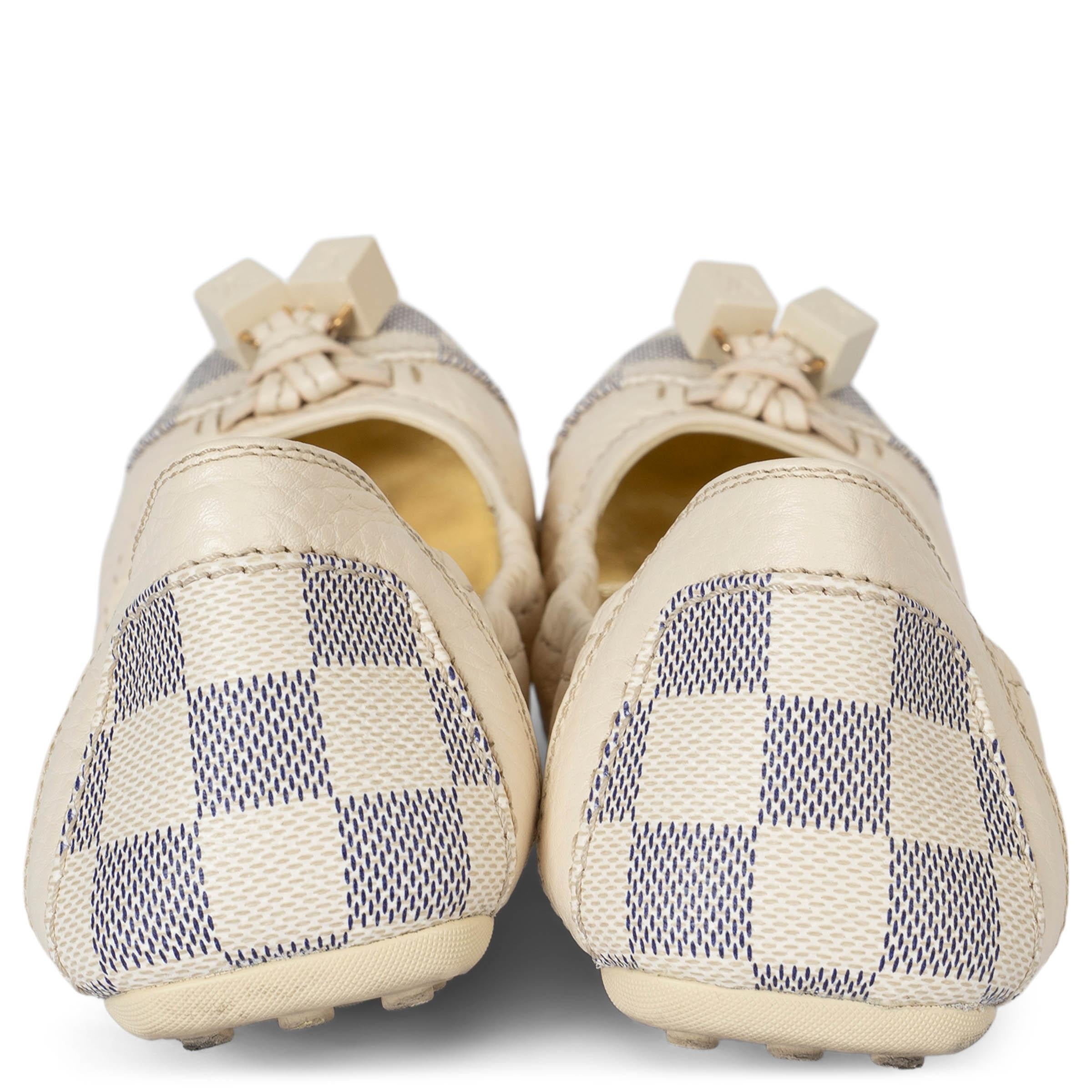 Chaussures de ballet LOVELY DAMIER AZUR LOUIS VUITTON en cuir crème 37 Excellent état - En vente à Zürich, CH