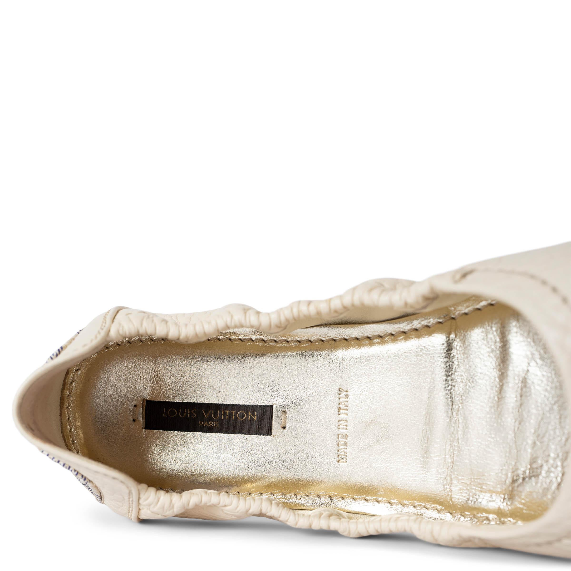 Chaussures de ballet LOVELY DAMIER AZUR LOUIS VUITTON en cuir crème 37 en vente 2
