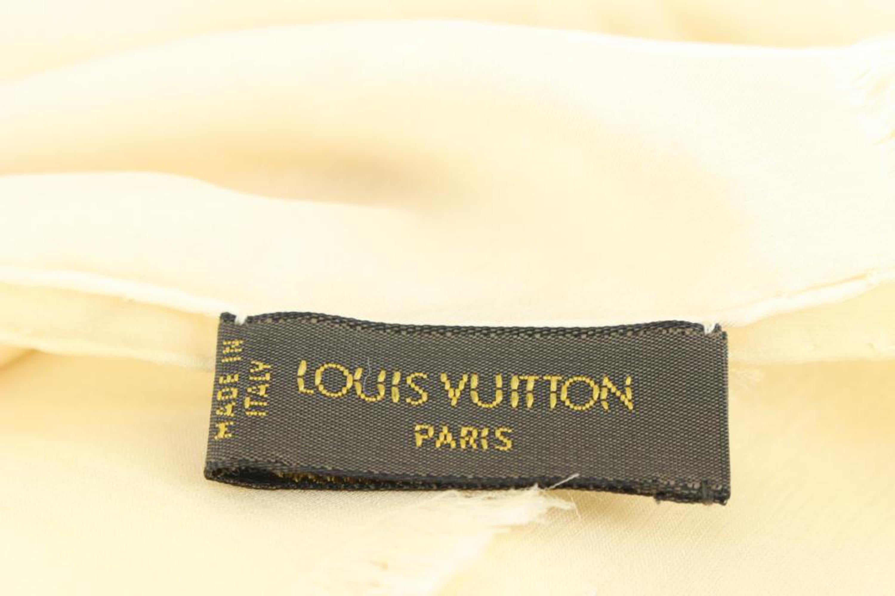 Louis Vuitton Cream LV Monogram Silk Blend Scarf 33lk510s 7