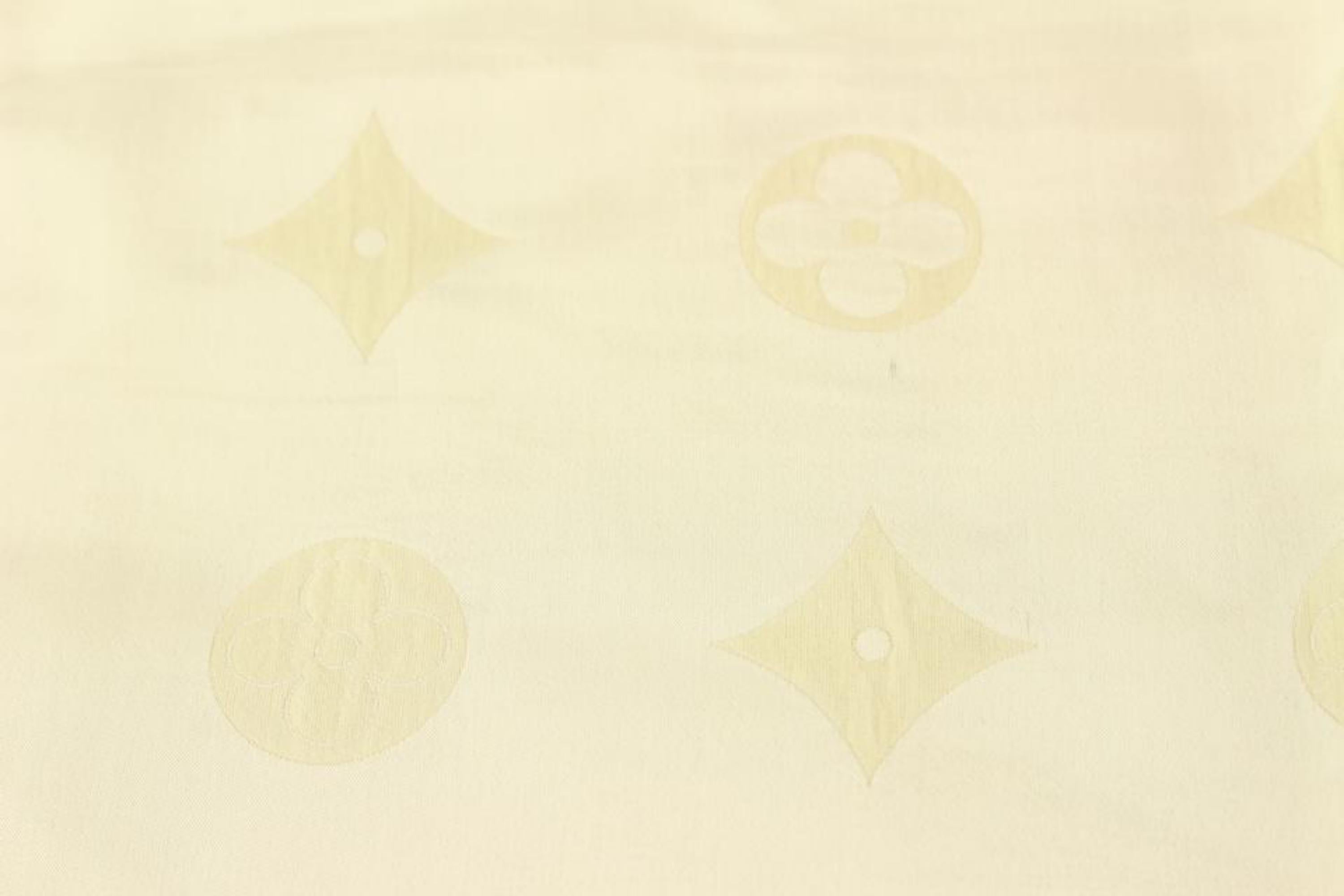 White Louis Vuitton Cream LV Monogram Silk Blend Scarf 33lk510s